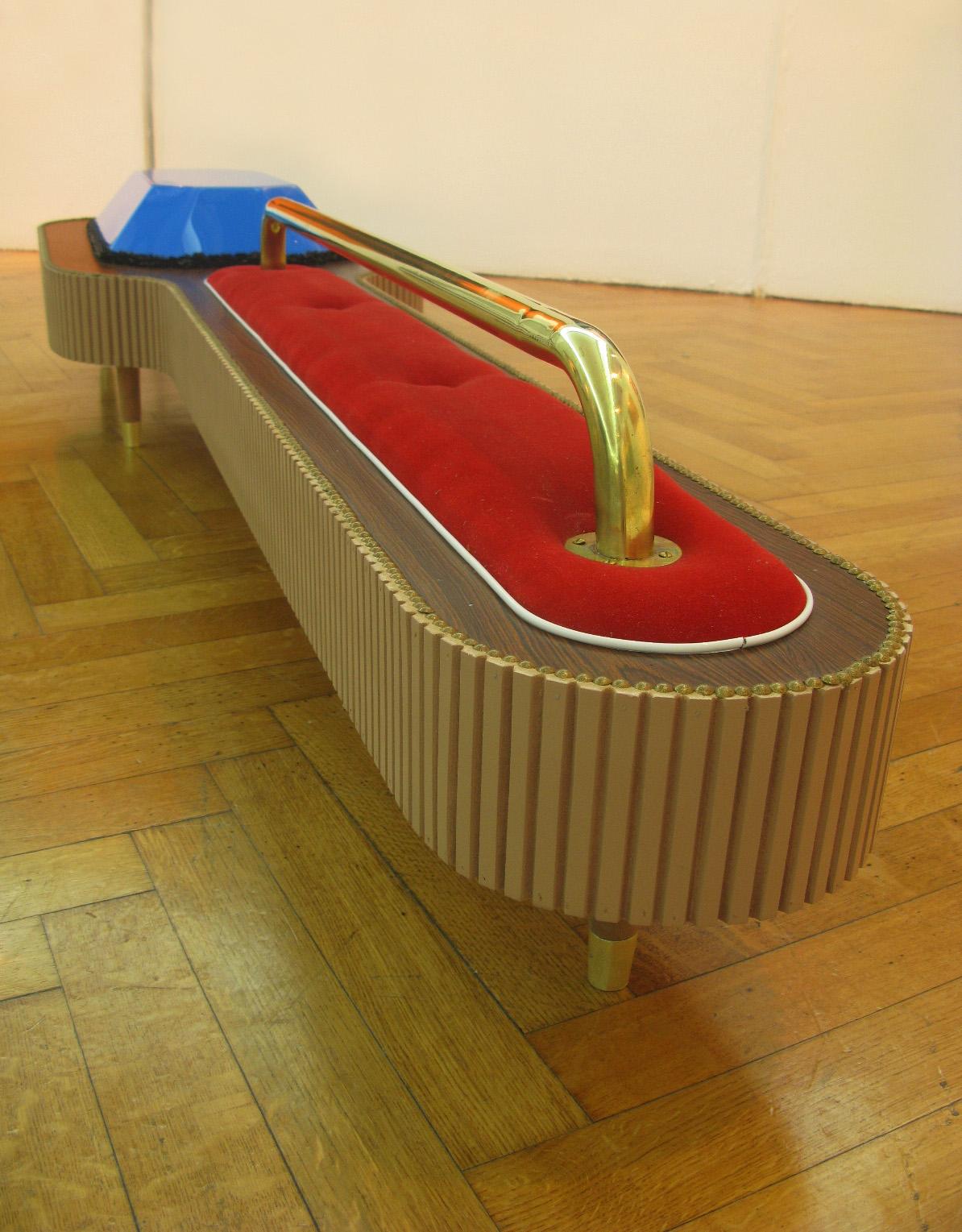 Contemporary Wood, Bronze, Velvet and Acrylic Sculpture by Daniel Basso, 2011 For Sale