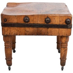 Used Wood Butcher Block Table by John Boos and Company
