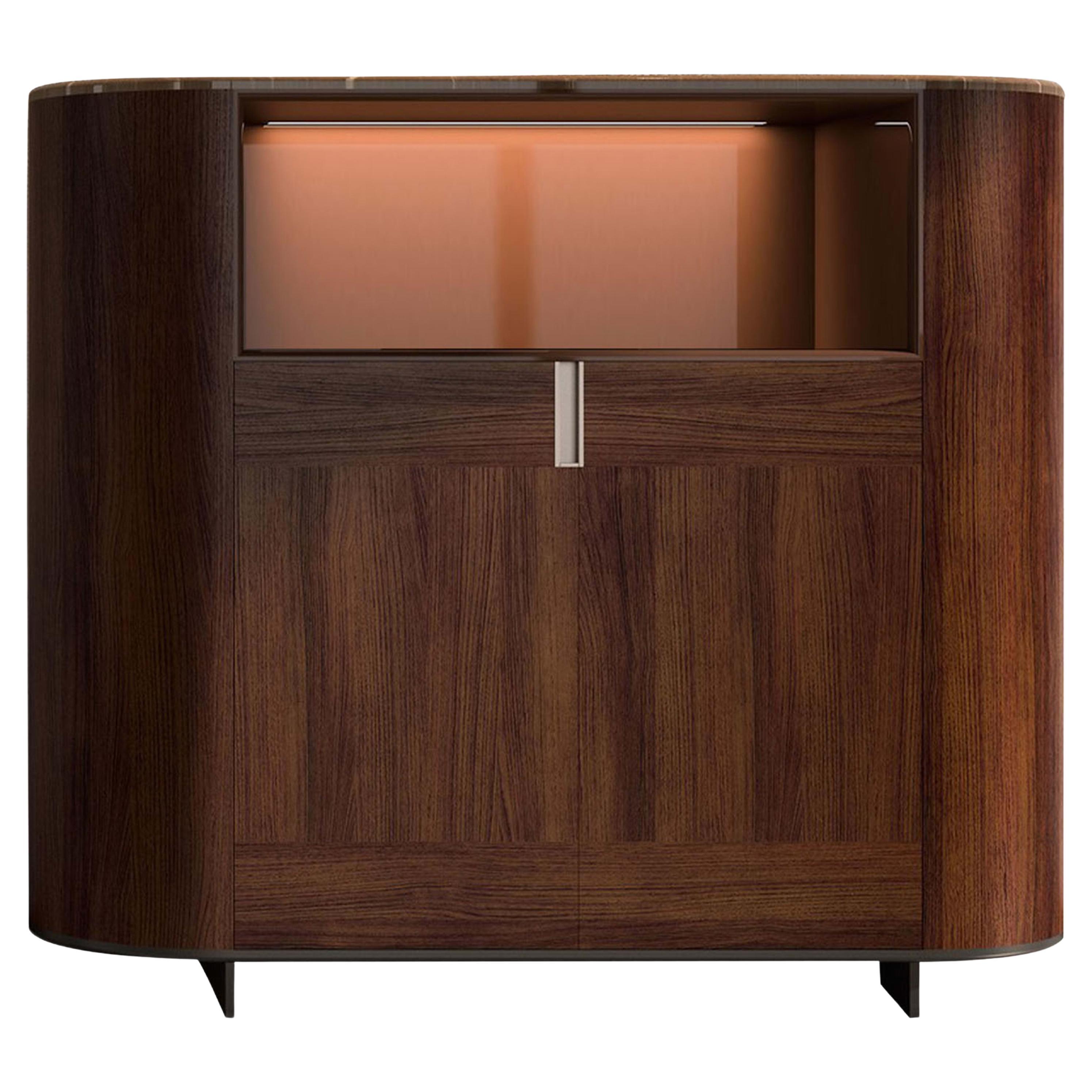 Wood Cabinet mit Marmorplatte im Angebot