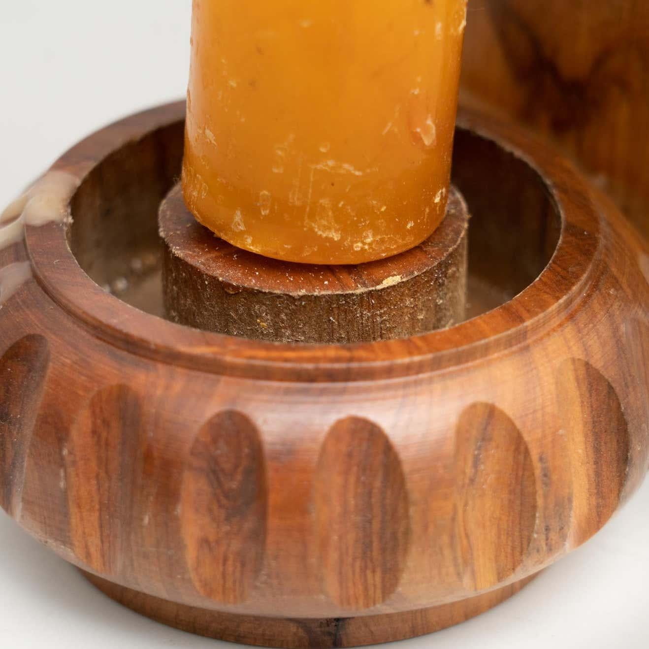 Wood Candle Holder, circa 1960 For Sale 5