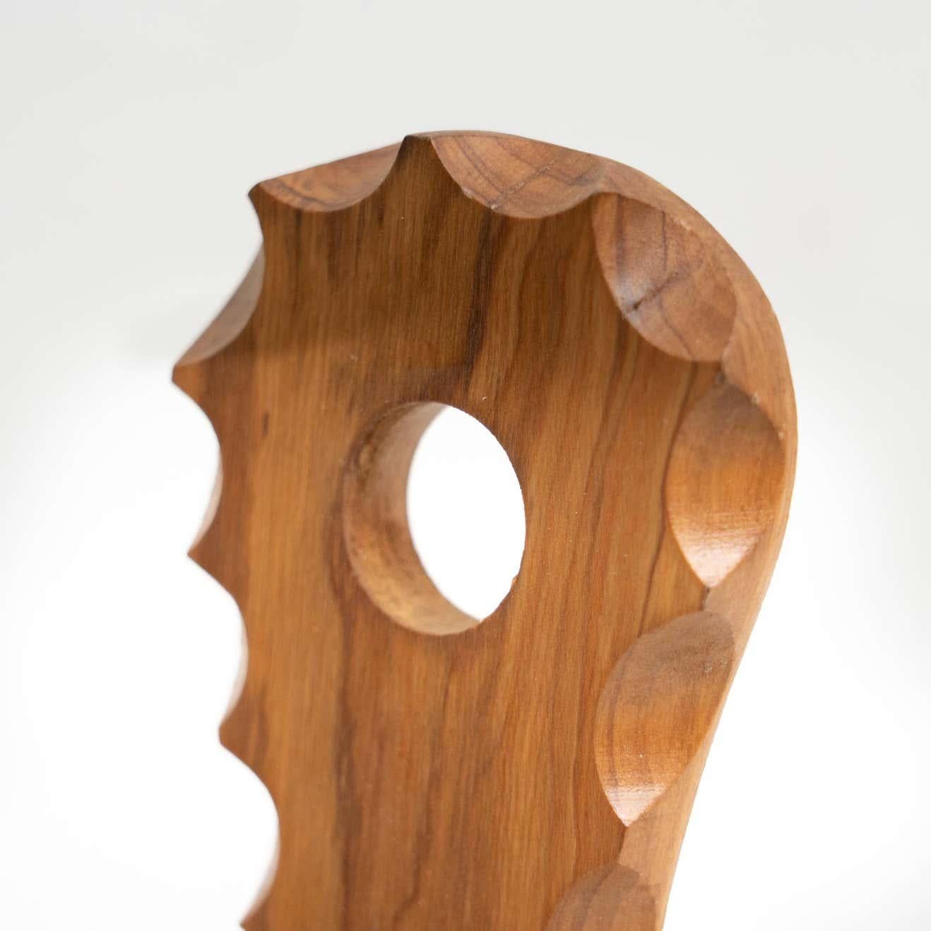 Wood Candle Holder, circa 1960 For Sale 6