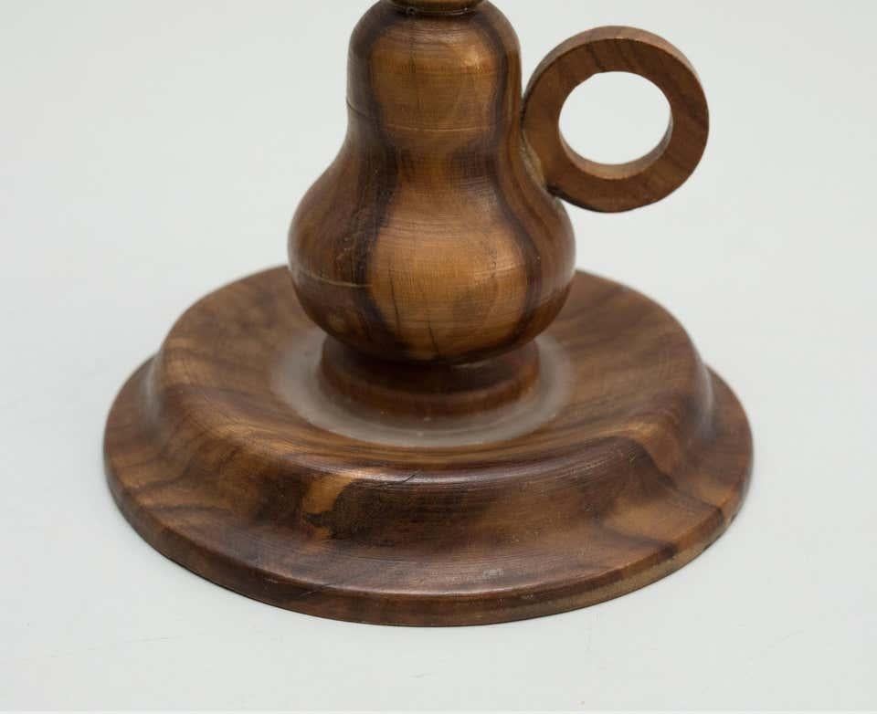 Mid-20th Century Wood Candle Holder, circa 1960 For Sale