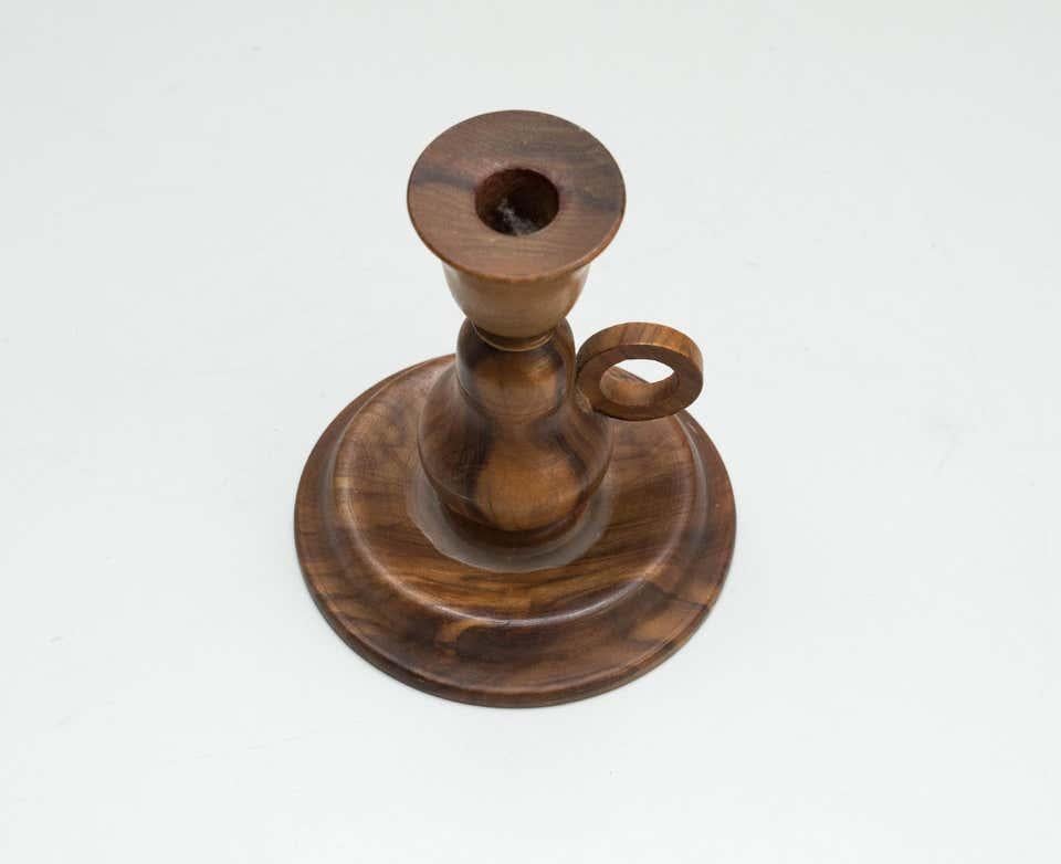 Wood Candle Holder, circa 1960 For Sale 1
