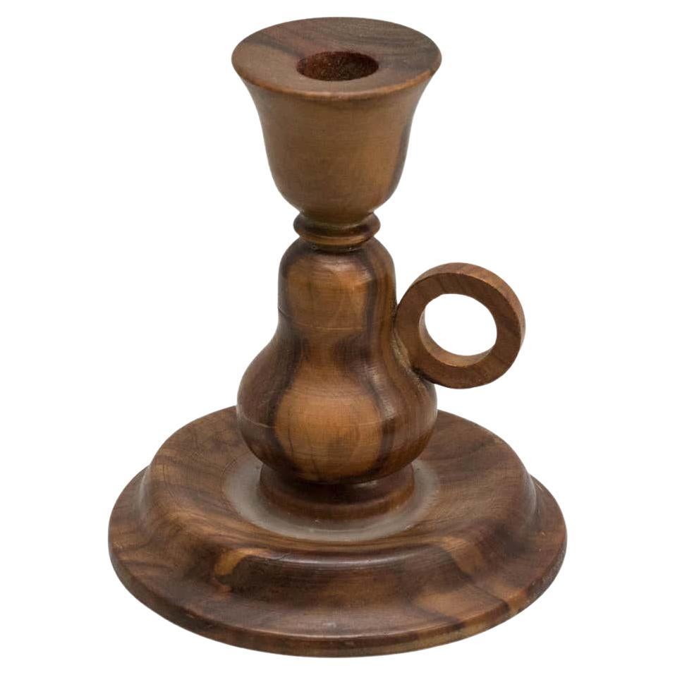 Wood Candle Holder, circa 1960 For Sale
