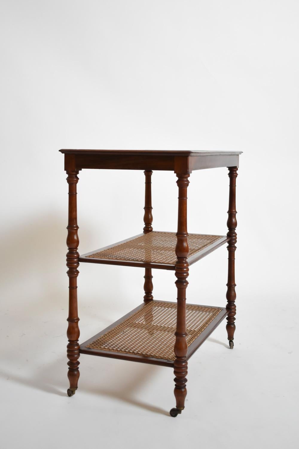 Table roulante en Wood Can et marbre, C.I.C. Excellent état - En vente à Lisboa, PT
