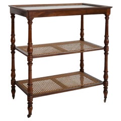 Wood canning and marble rolling trolley table, XIXth c.