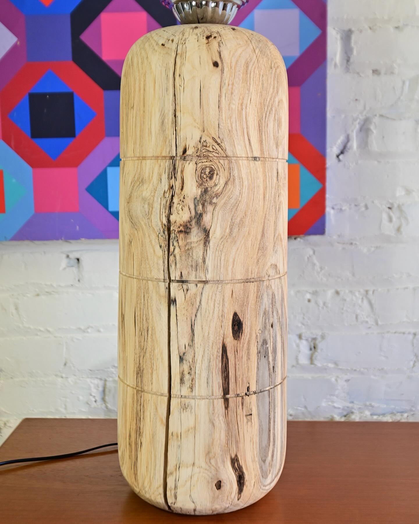 Post-Modern Wood Capsule Sculpture Lamp