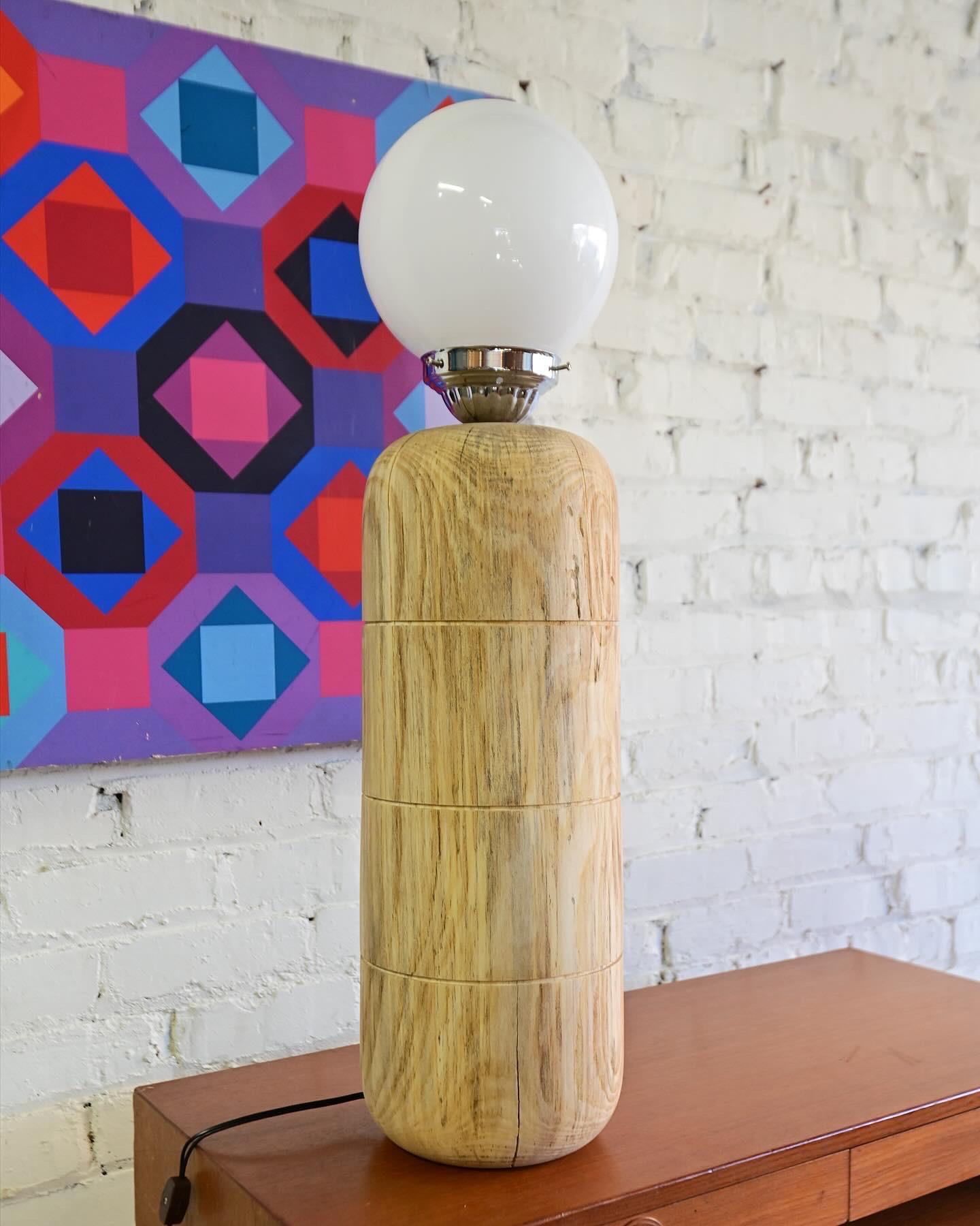 American Wood Capsule Sculpture Lamp