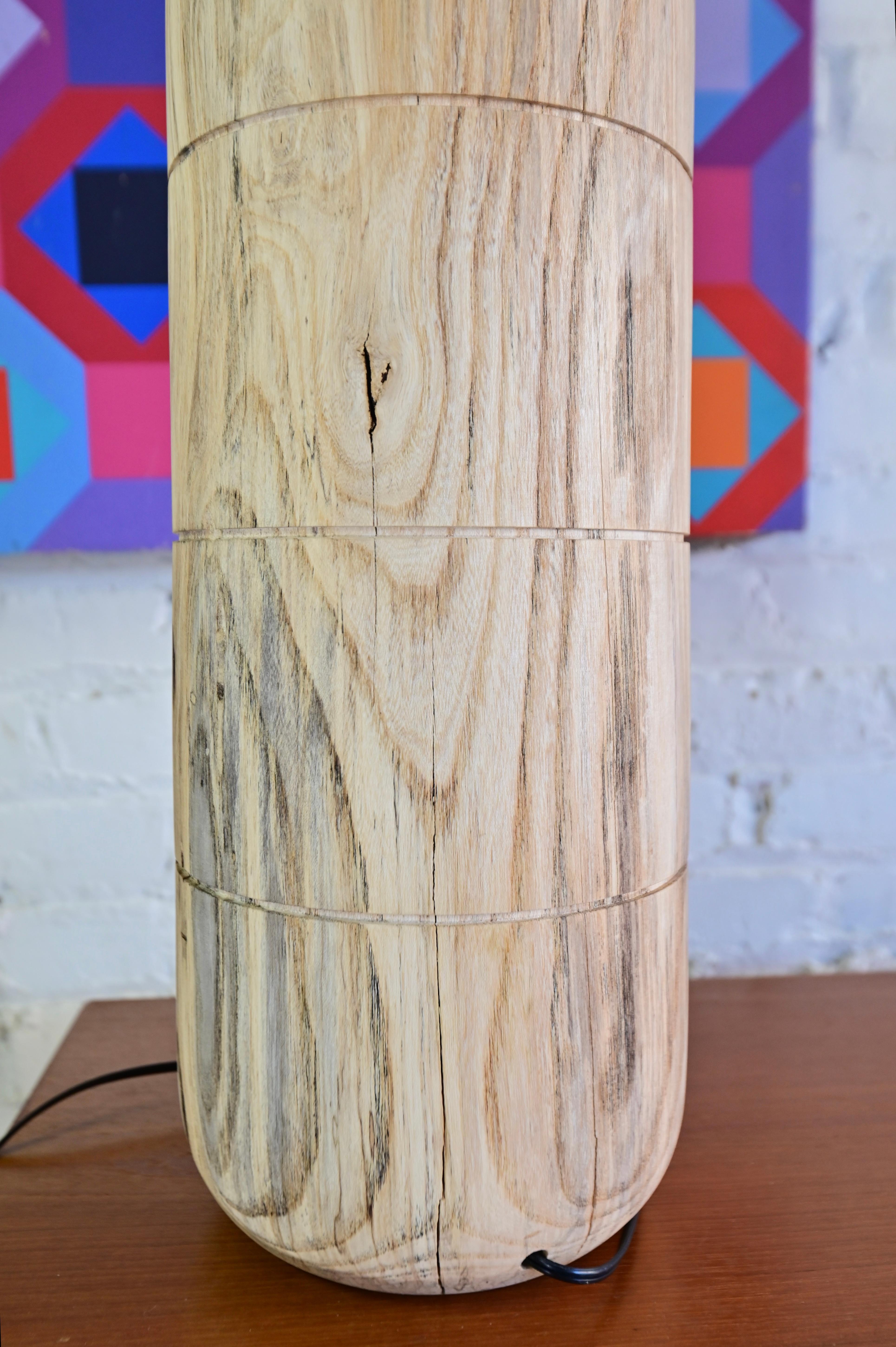 Contemporary Wood Capsule Sculpture Lamp