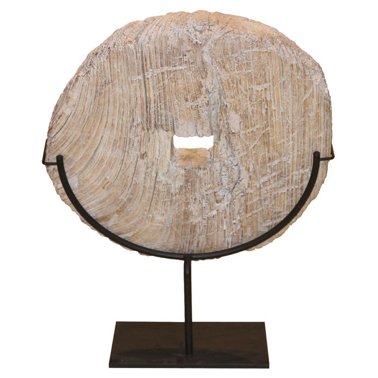 Wood Cart Wheel on Stand at 1stDibs