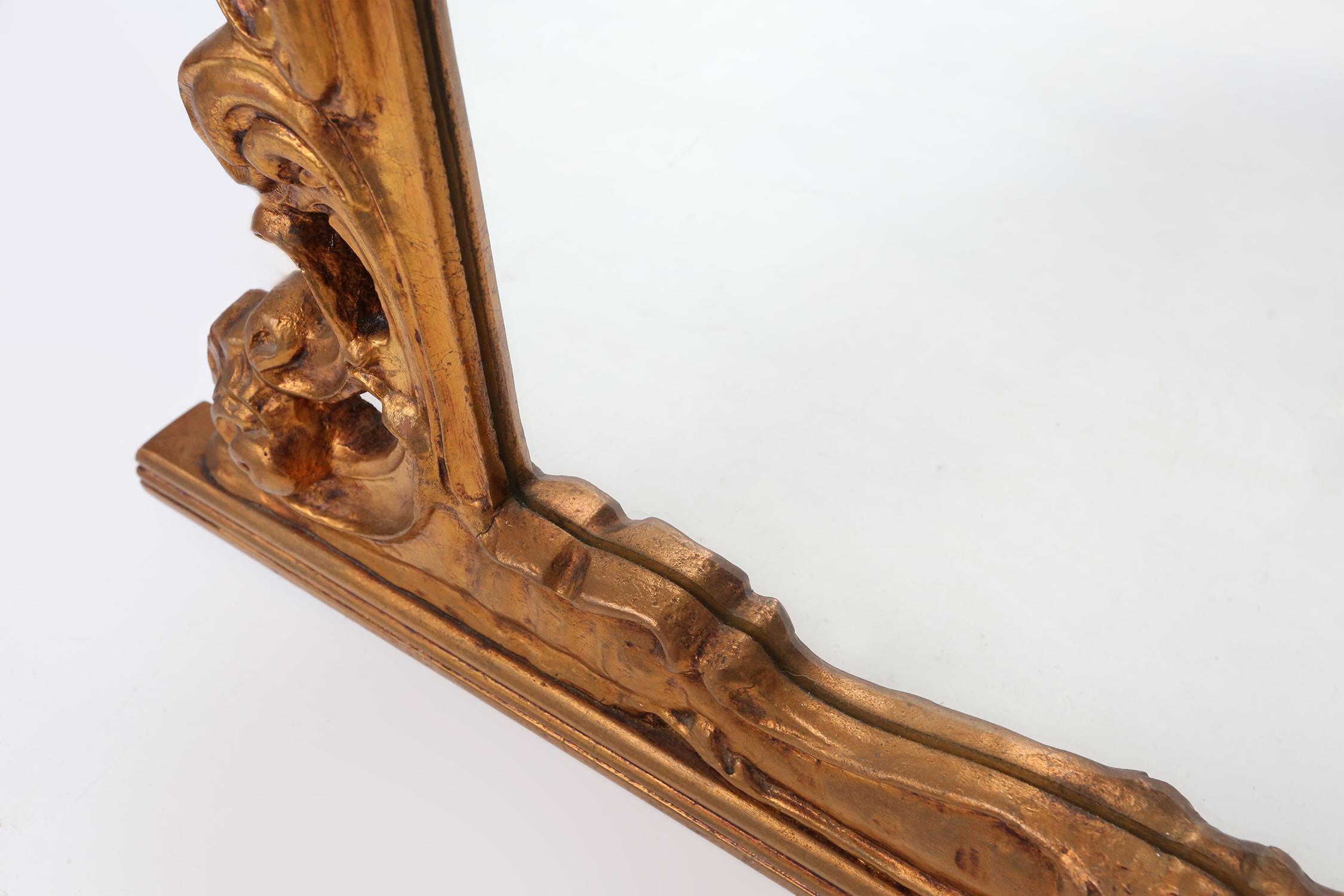Miroir console de style Louis XV du 20e siècle sculpté en bois, France en vente 5