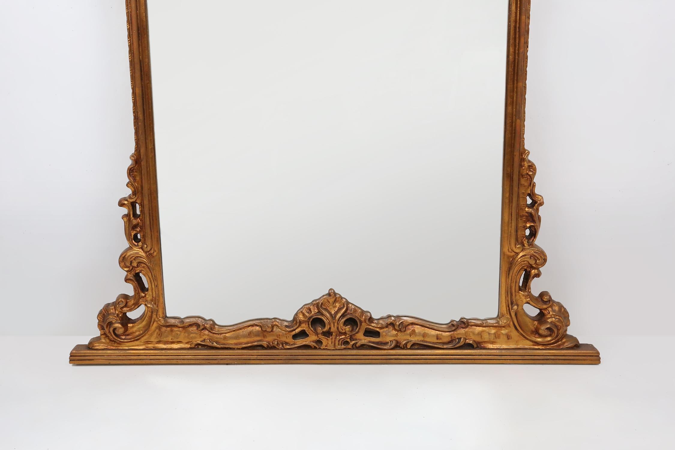 Fin du 20e siècle Miroir console de style Louis XV du 20e siècle sculpté en bois, France en vente