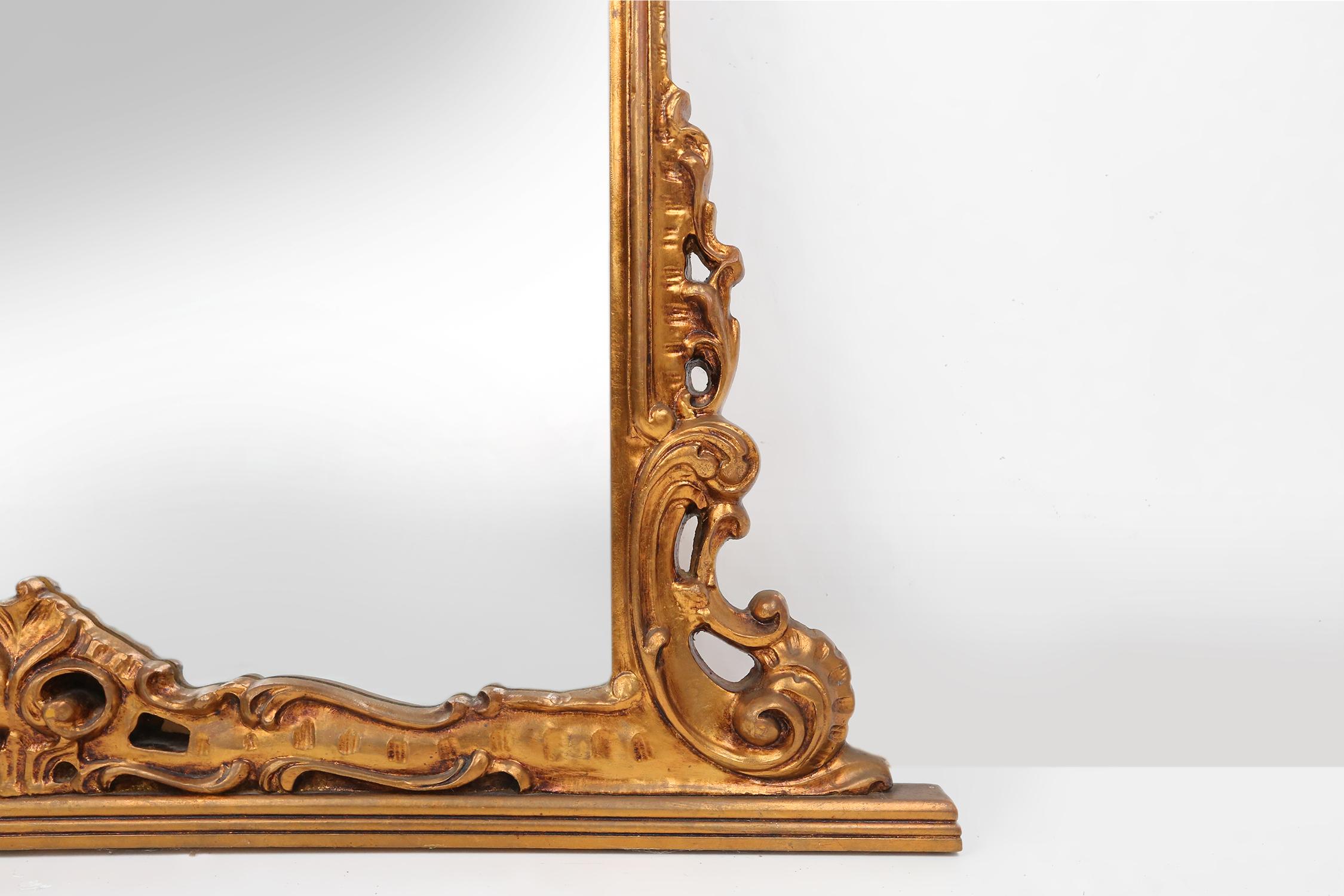 Onyx Miroir console de style Louis XV du 20e siècle sculpté en bois, France en vente