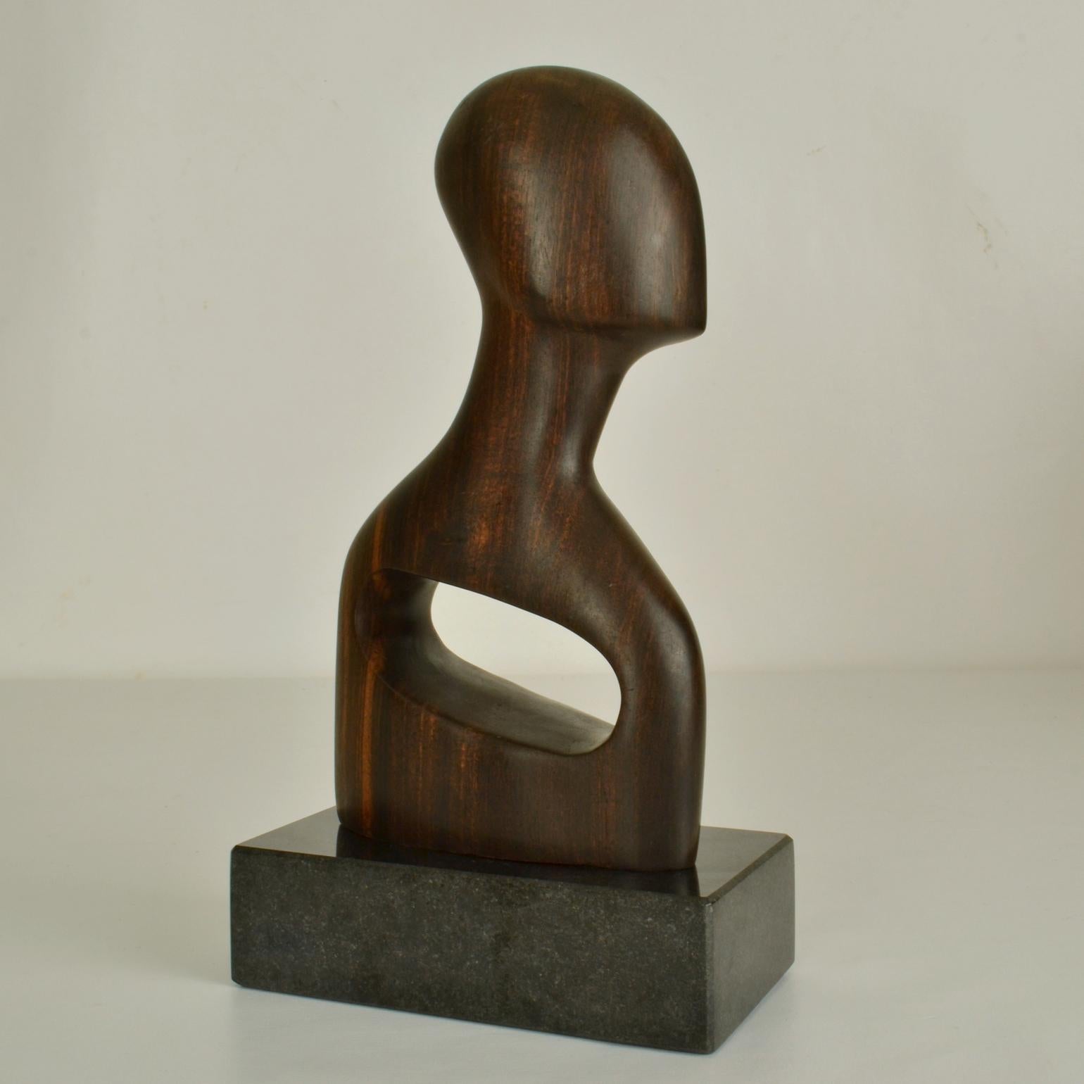 Wood Carved Abstract Bust Sculpture In Excellent Condition In London, GB