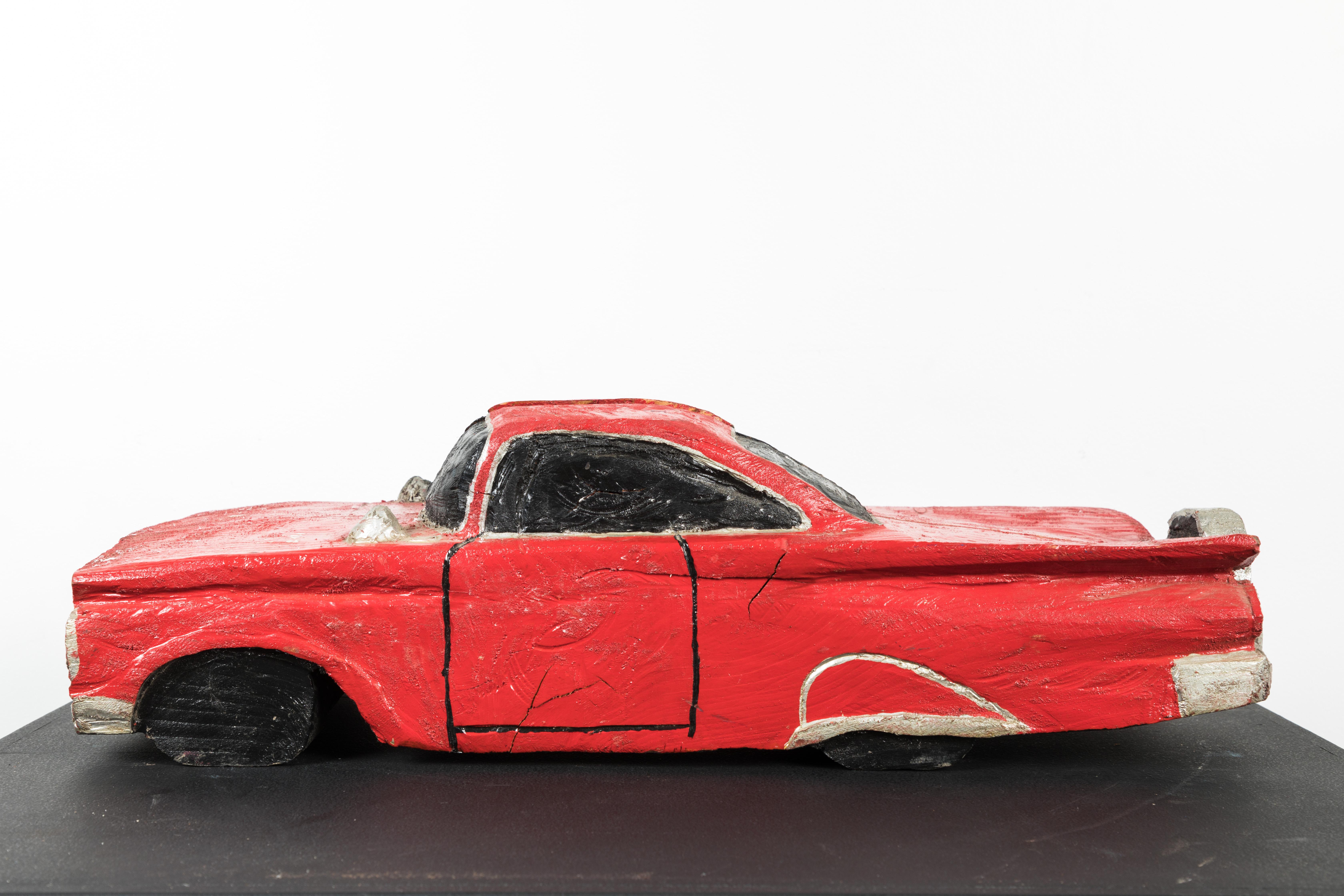 Hand-Carved Wood Carved American Folk Art Muscle Car For Sale