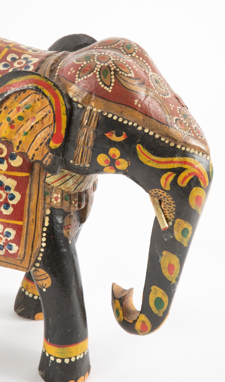 Wood Carved Asian Elephants For Sale at 1stDibs