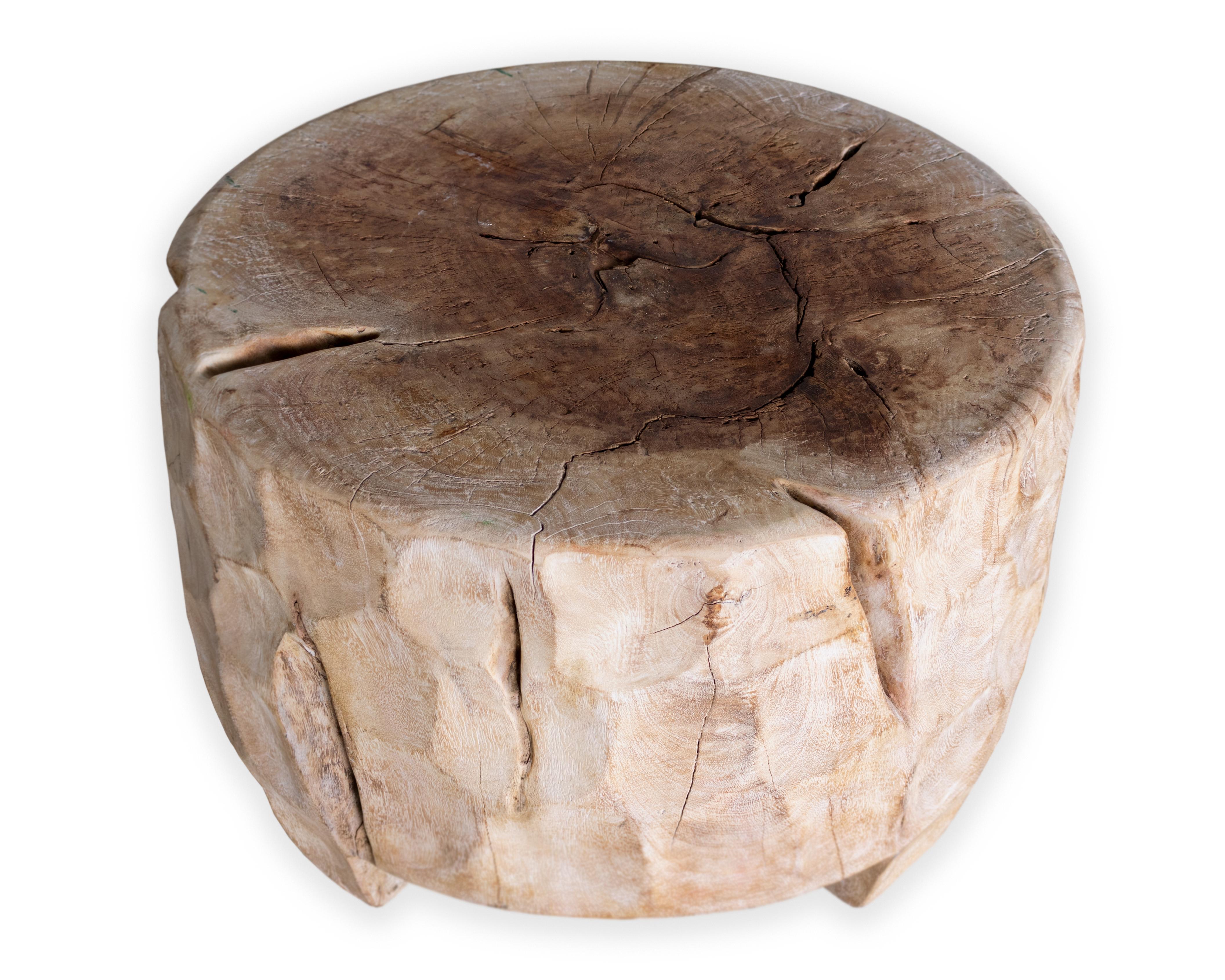 Wood carved end table. 

Part of our one of a kind Le Monde collection. Exclusive to Brendan Bass.