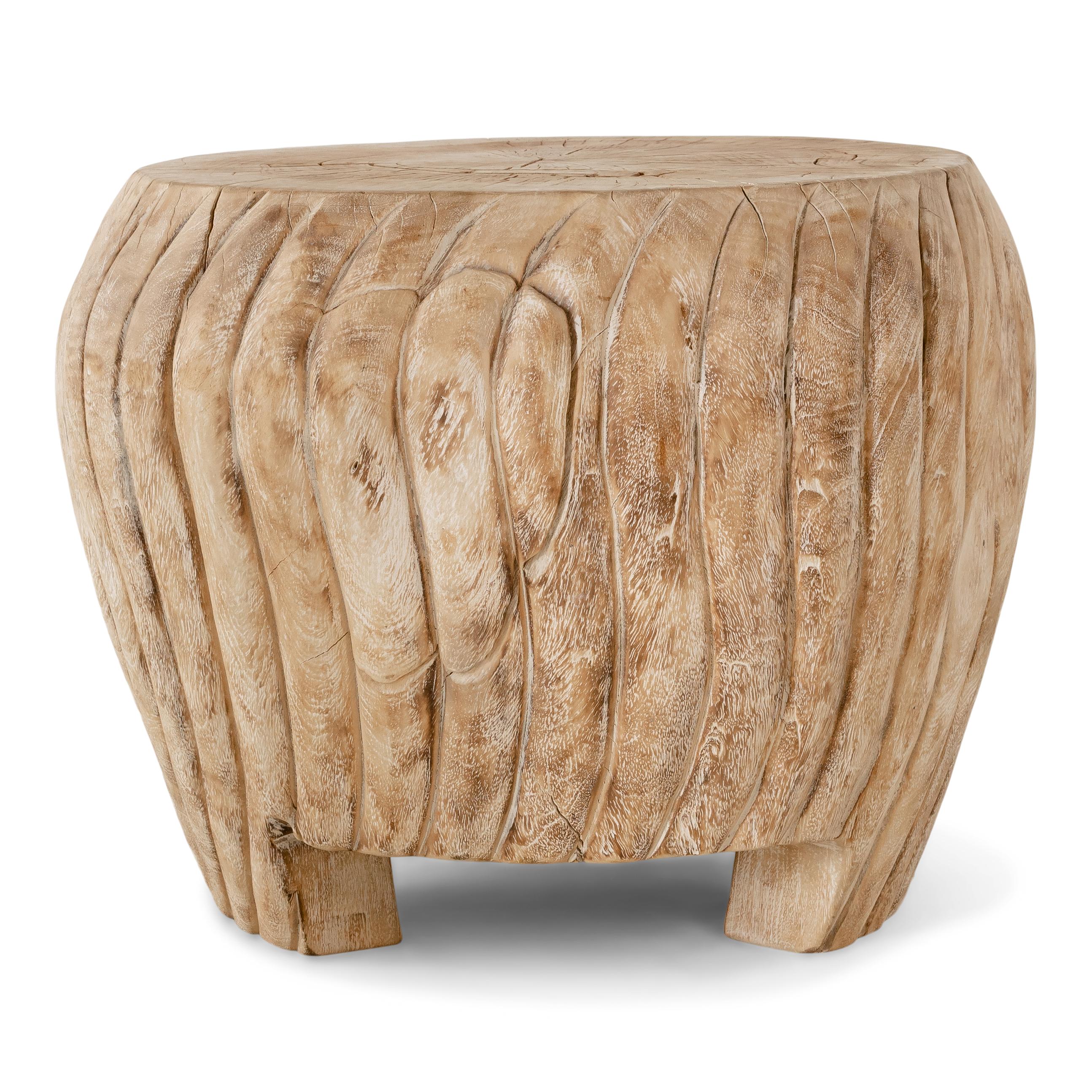 Wood Carved End Table 2