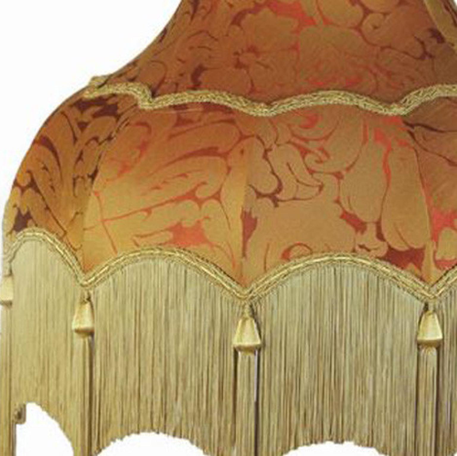 Wood Carved Floor Lamp with Fringed Lampshade, Italy, 1970s For Sale 1