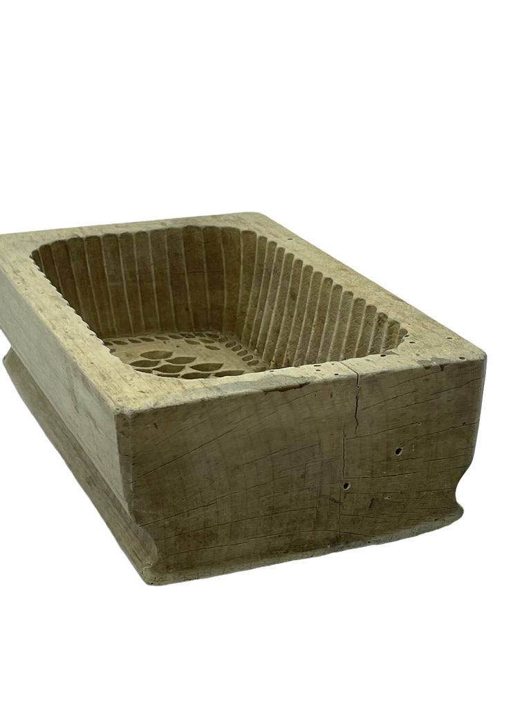 Wood Carved Flower Butter Mold Antique, German, 1860s For Sale at 1stDibs