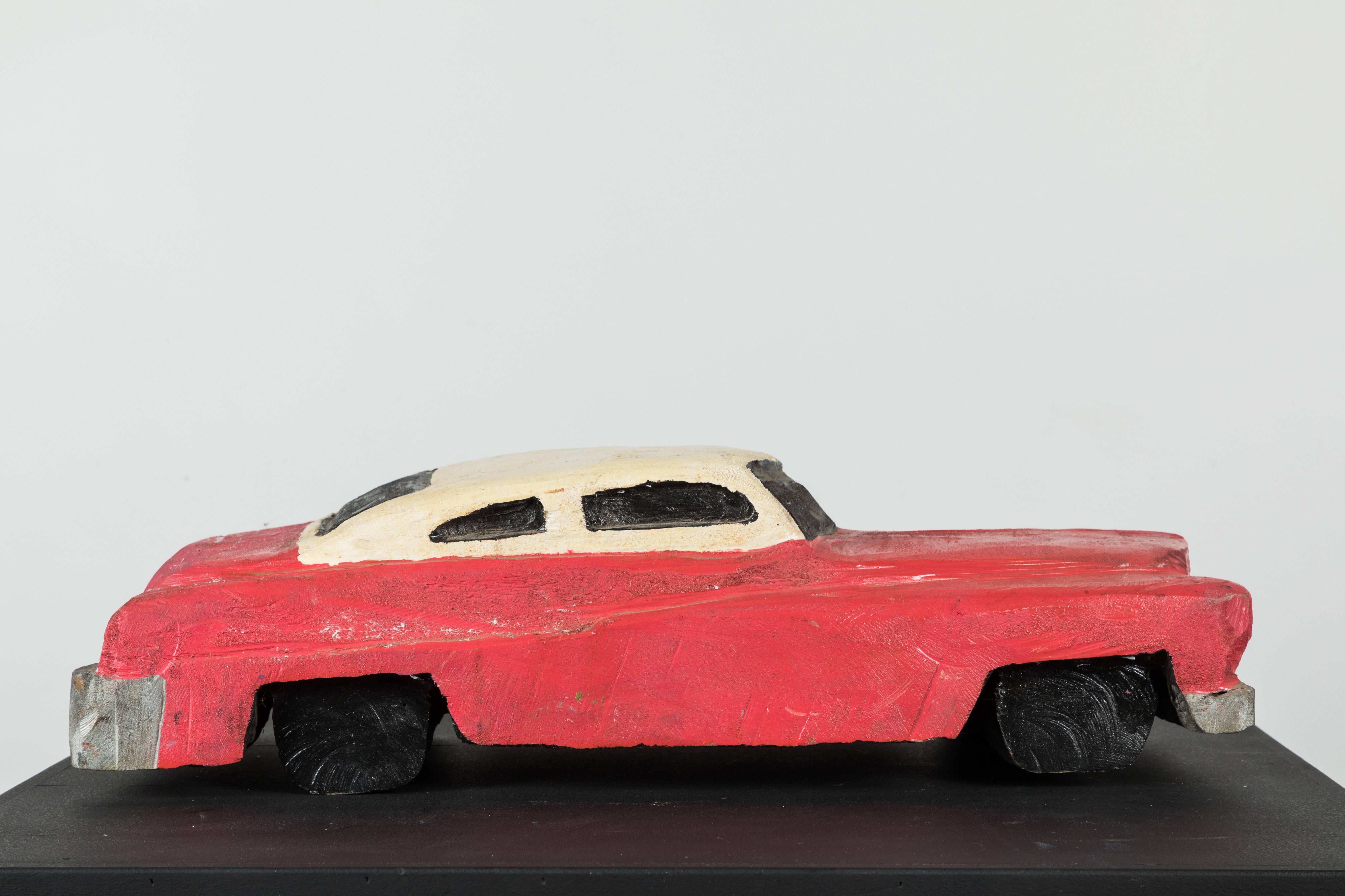 Wood Carved Folk Art American Muscle Car In Good Condition For Sale In Santa Monica, CA