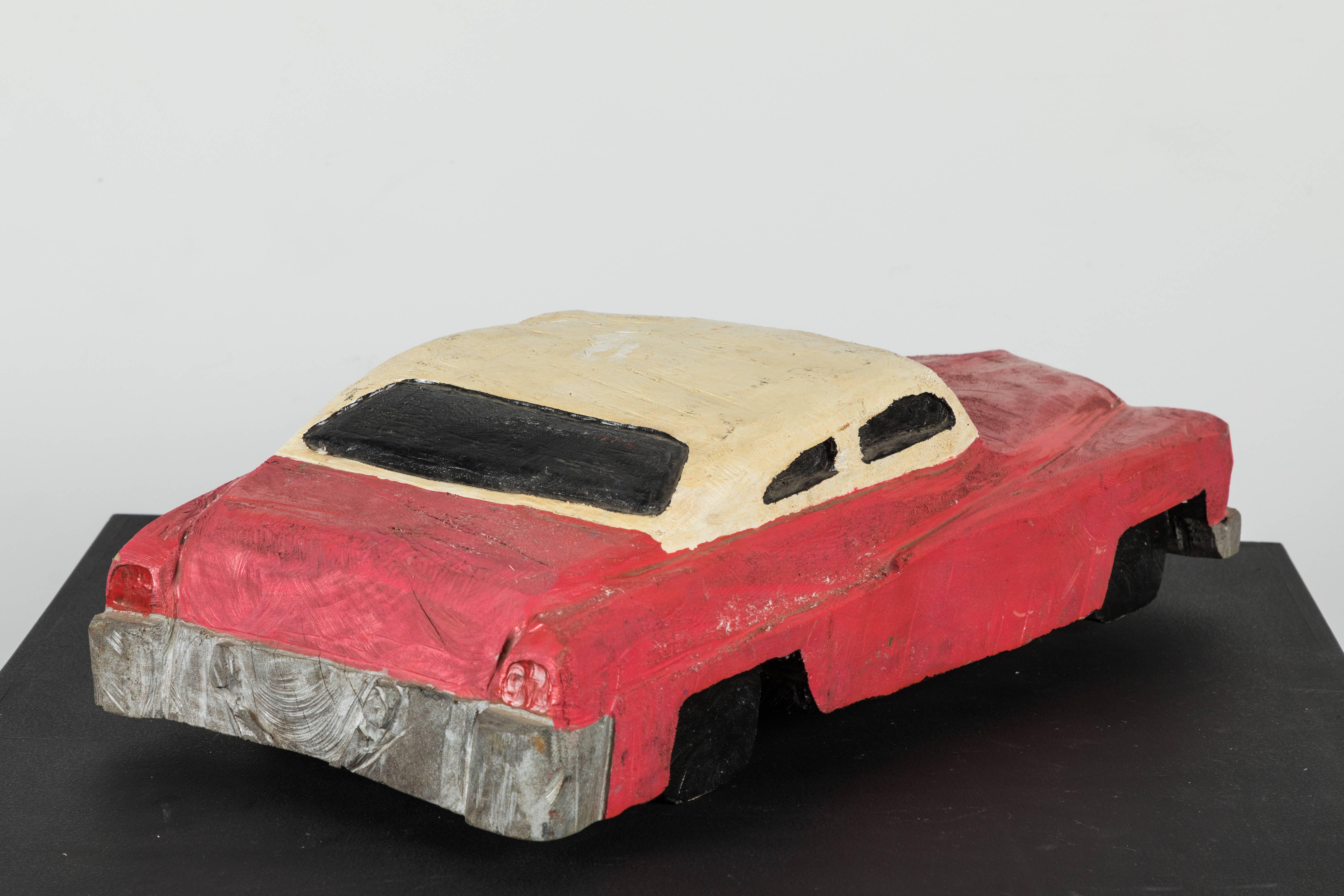 Mid-20th Century Wood Carved Folk Art American Muscle Car For Sale