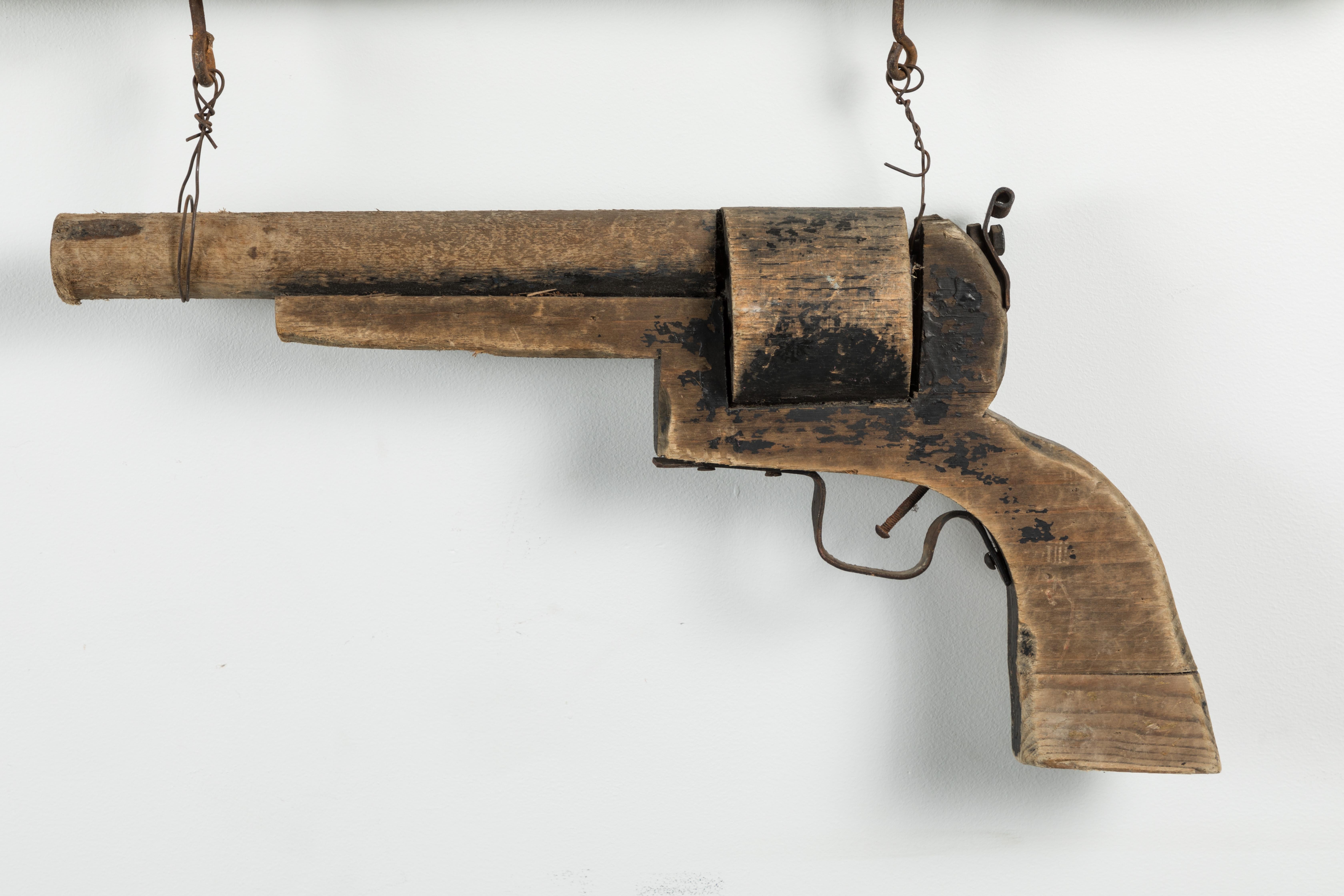 Mid-20th Century Wood Carved Gun American Trade Sign