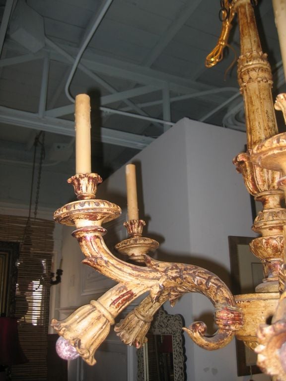 italian carved wood chandelier