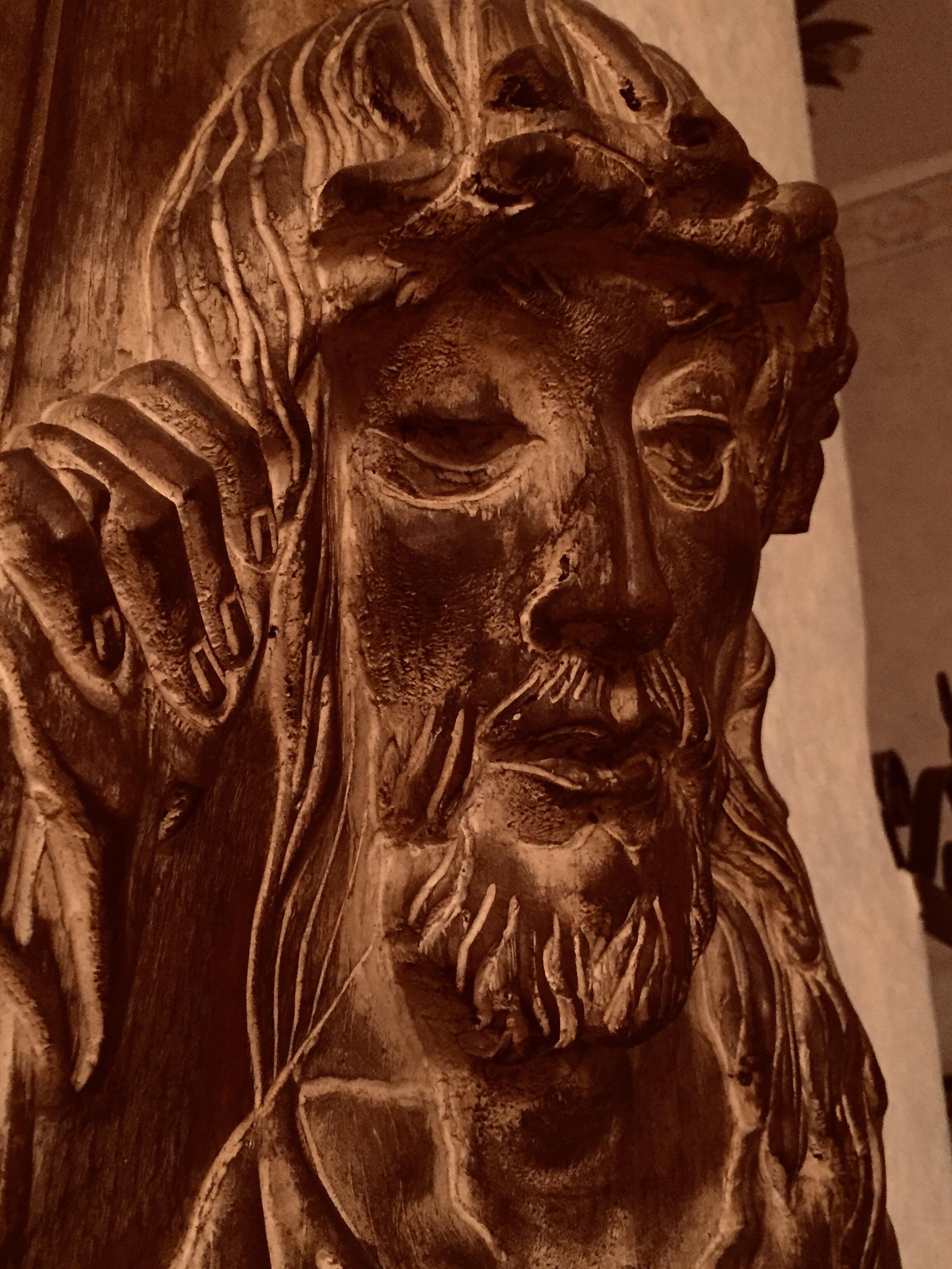 Jesus Christ Face Italian Bas-relief Religious Sculpture 1970 circa For Sale 4