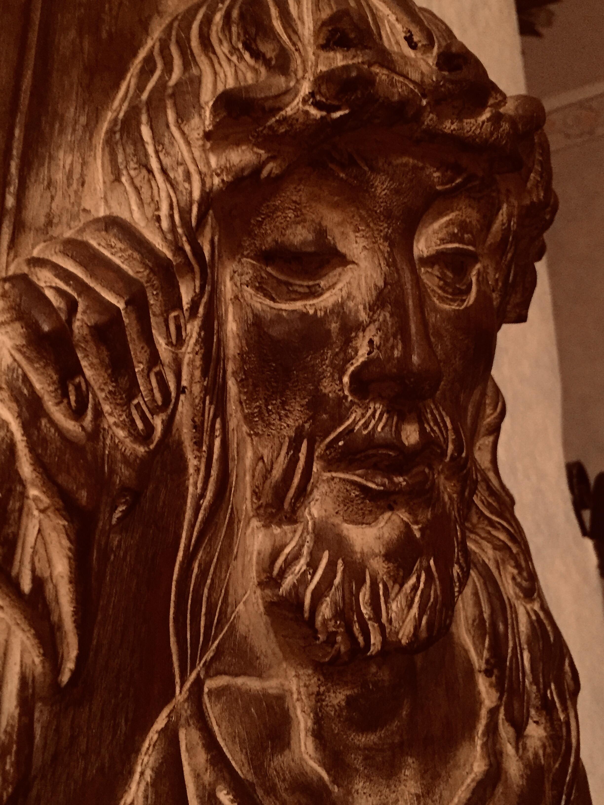 Jesus Christ Head Italian Bas-relief Religious Sculpture 1970 circa For Sale 6