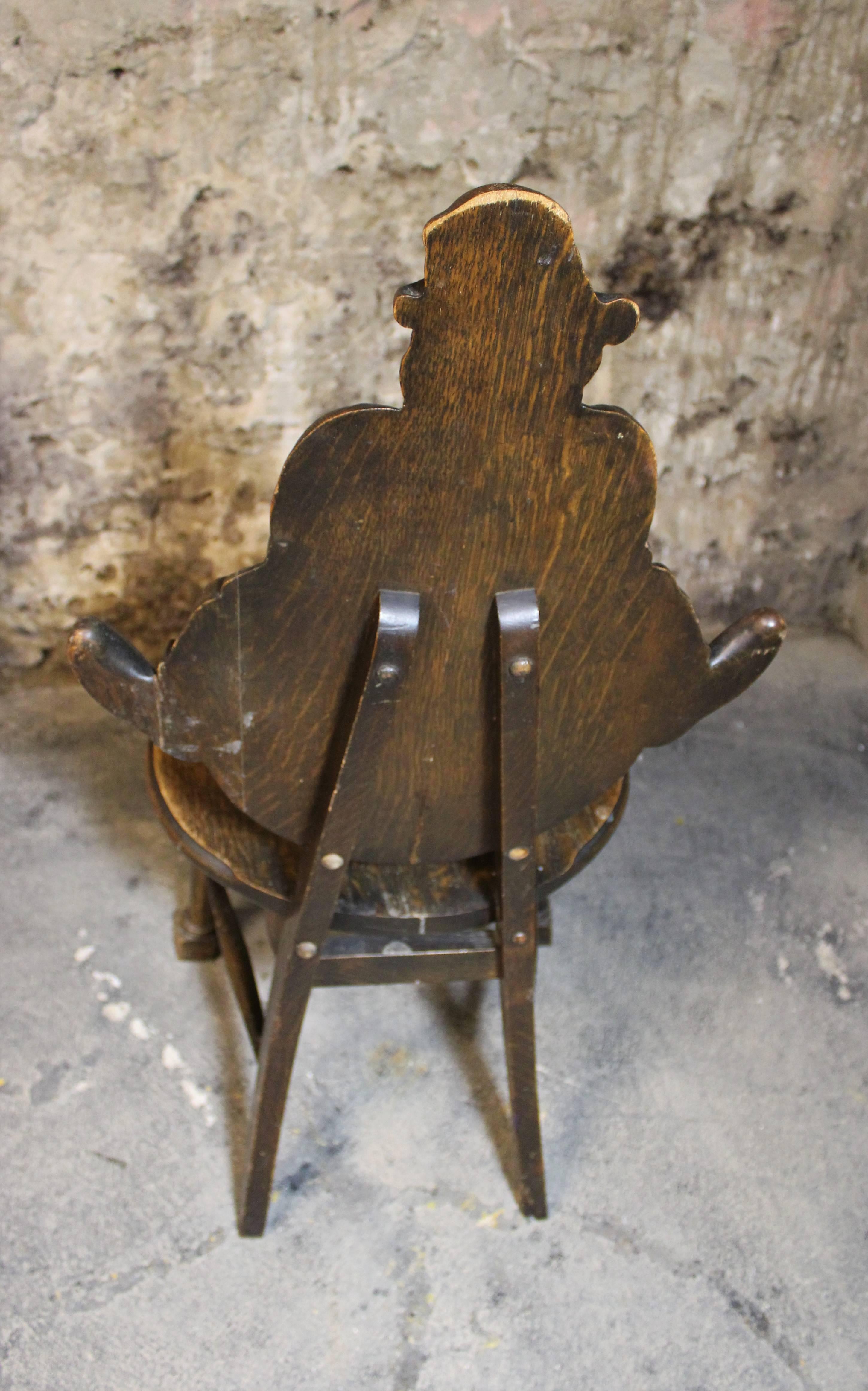 American Wood Carved Leprechaun or Imp Shea Bocqueraz Advertising Promotional Chair 