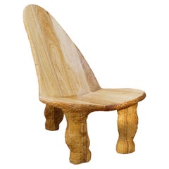 Wood Carved Lounge Chair, Crafted by Tellurico for Emma Scully Gallery New York.