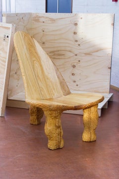 Chaise longue en bois sculpté, sièges contemporains fabriqués à la main, trône en bois massif