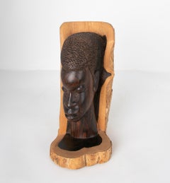Wood-Carved Sculpture of a Tanzanian Woman Signed and Dated 1922
