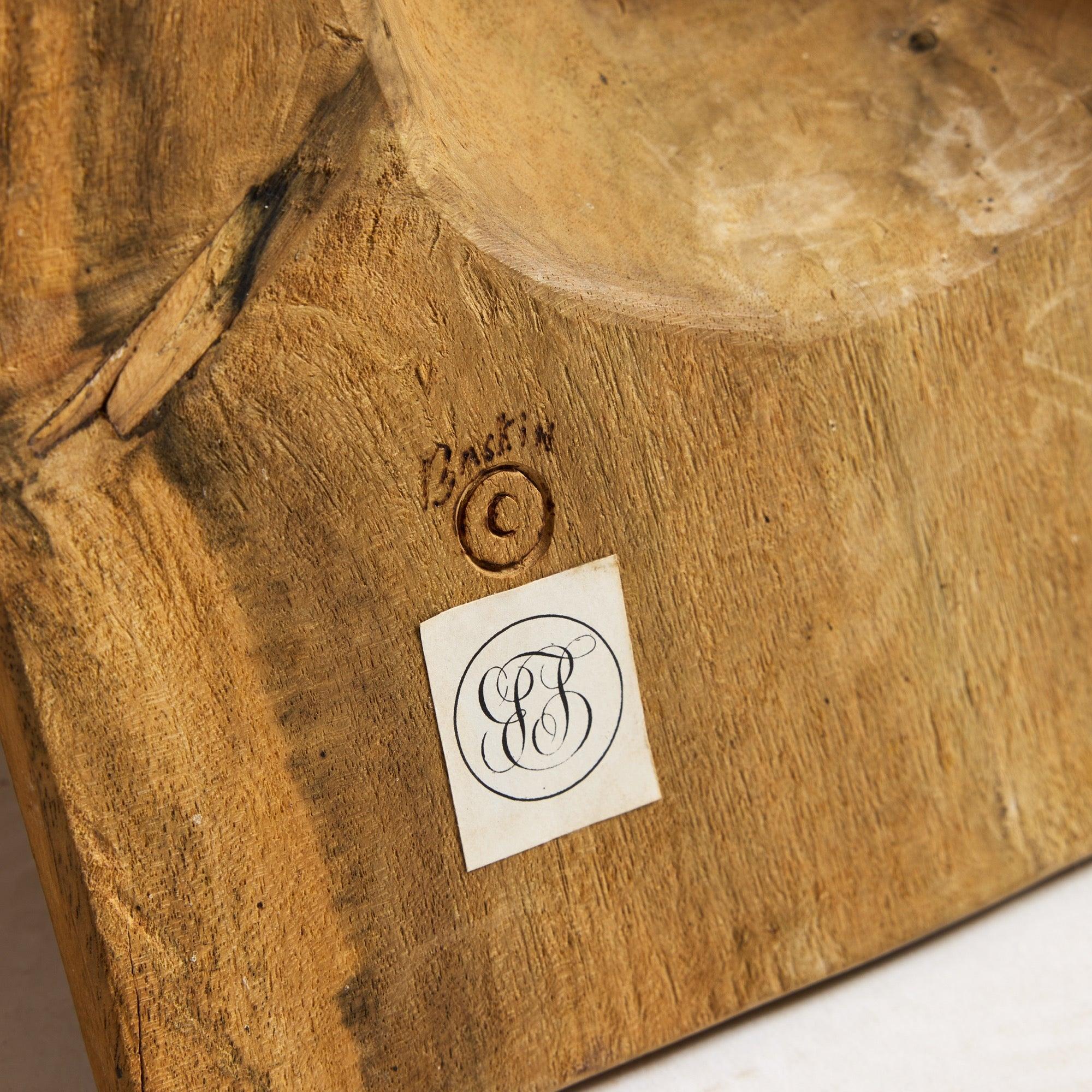 Américain Sculpture en bois de Leonard Baskin en vente