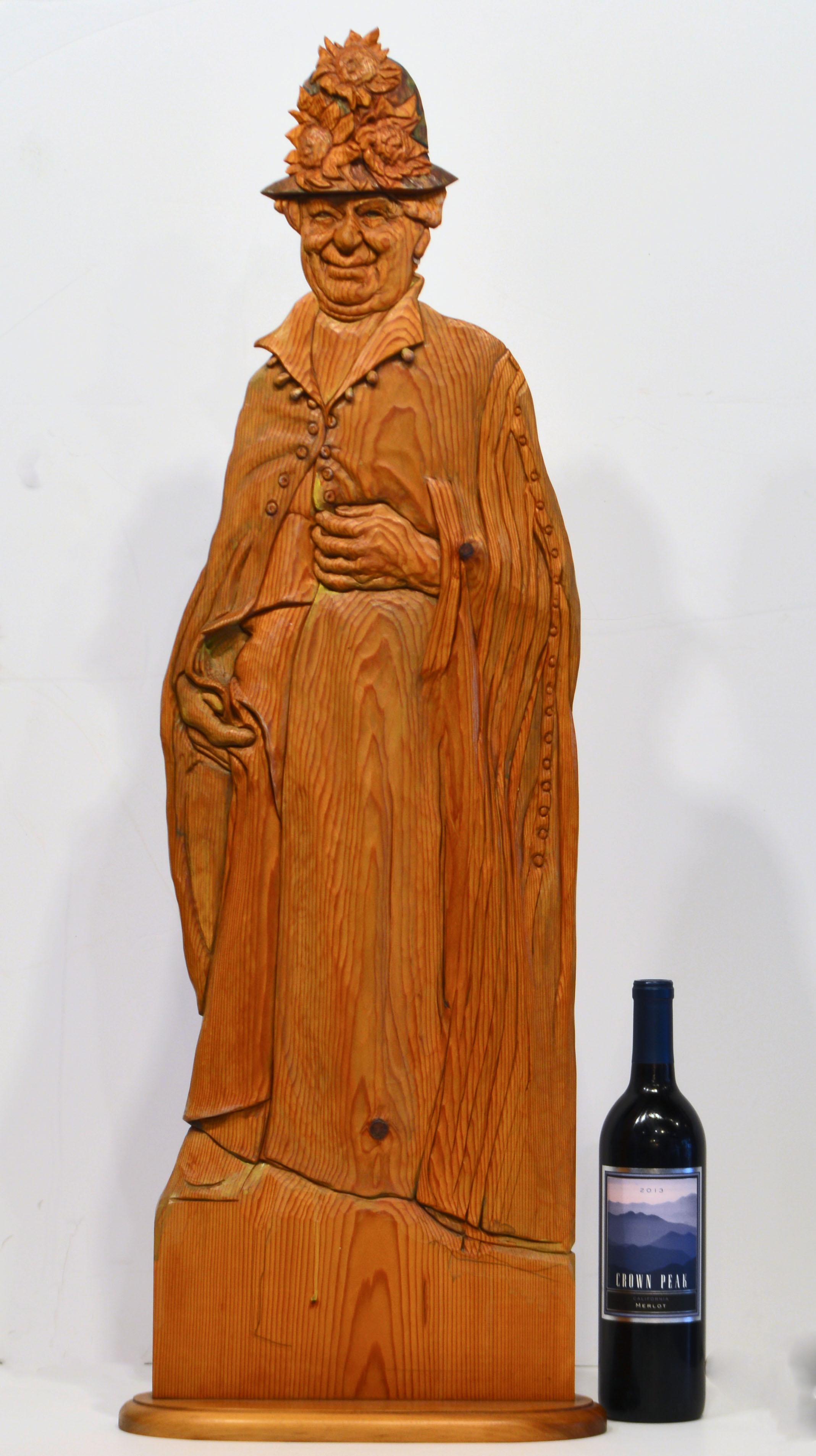 20th Century Wood Carving Sculpture 'Grace' by Rick Harney Noted Illinois Artist