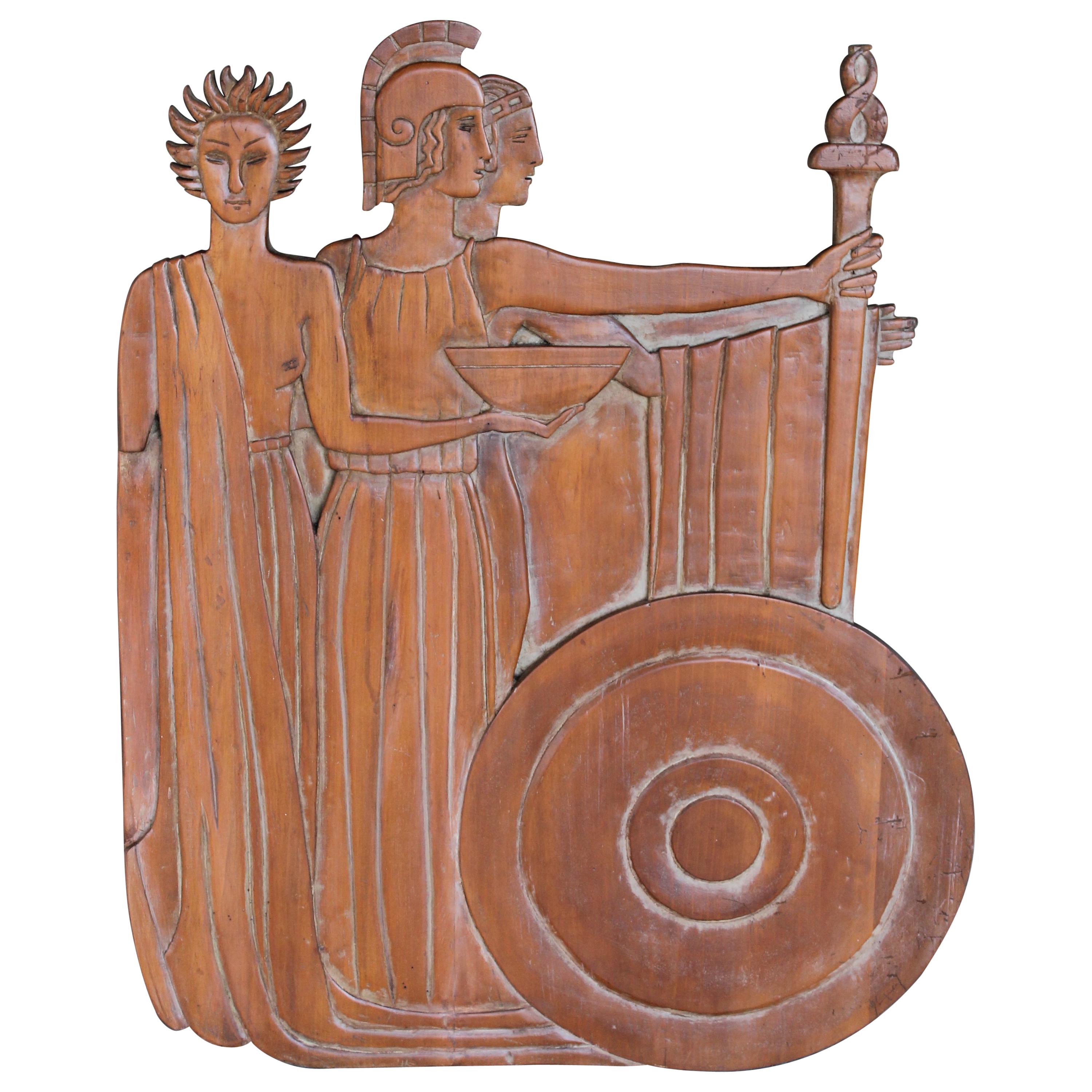 Wood Carving Wall Sculpture Ancient Rome