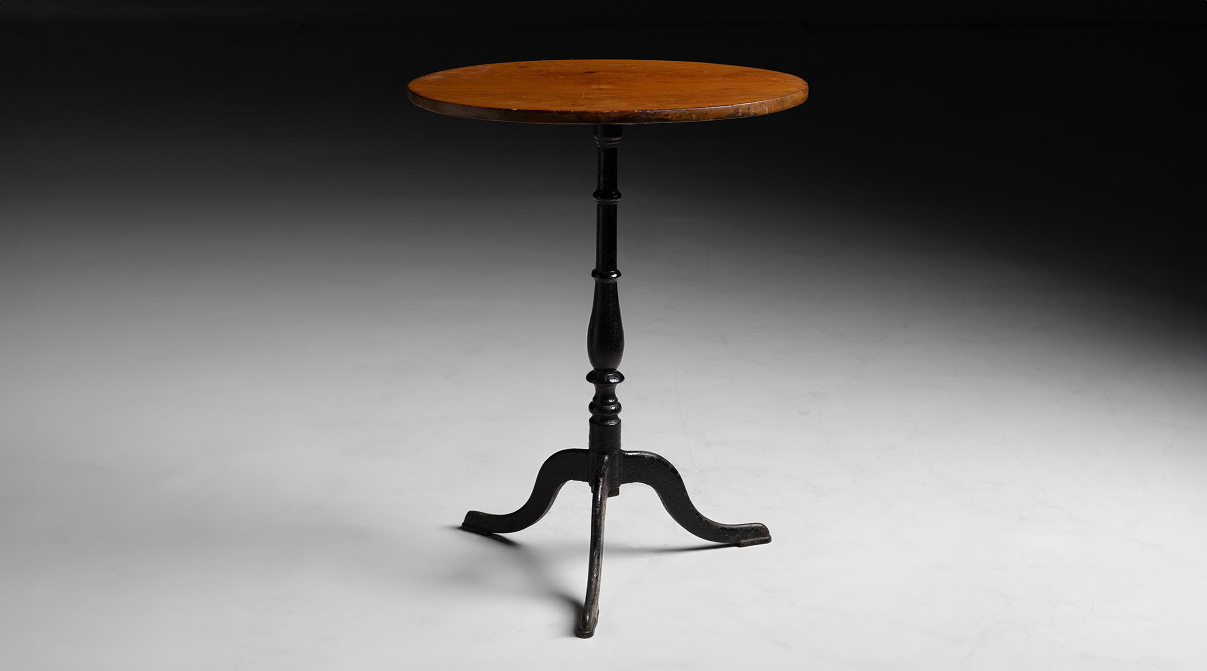 Wood & Cast Iron Wine Table, England circa 1900 In Fair Condition In Culver City, CA