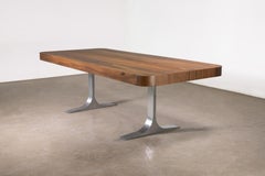 Wood & Cast White Bronze Twin Pedestal Dining Table by Costantini, Ambrosi