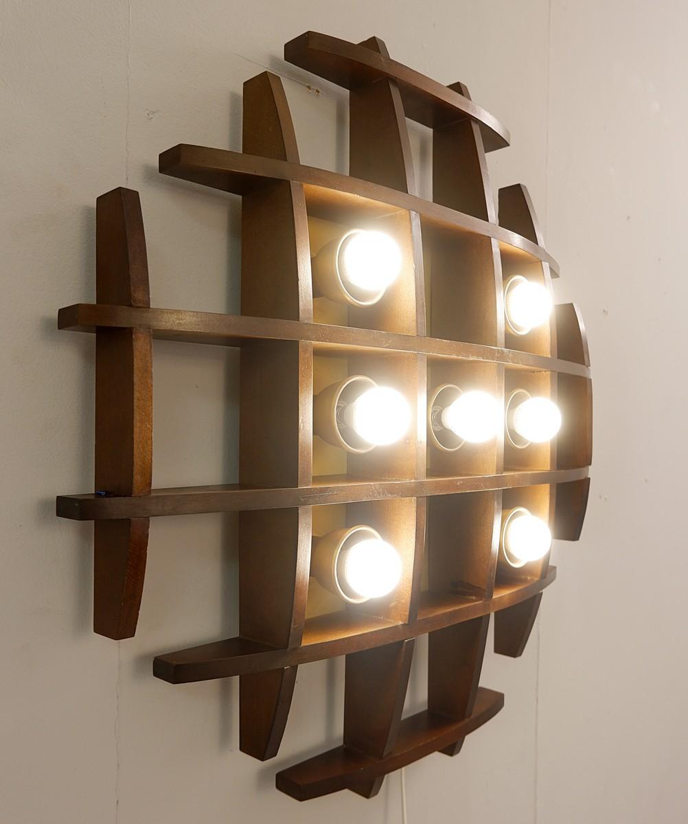 Wood ceiling/wall light.