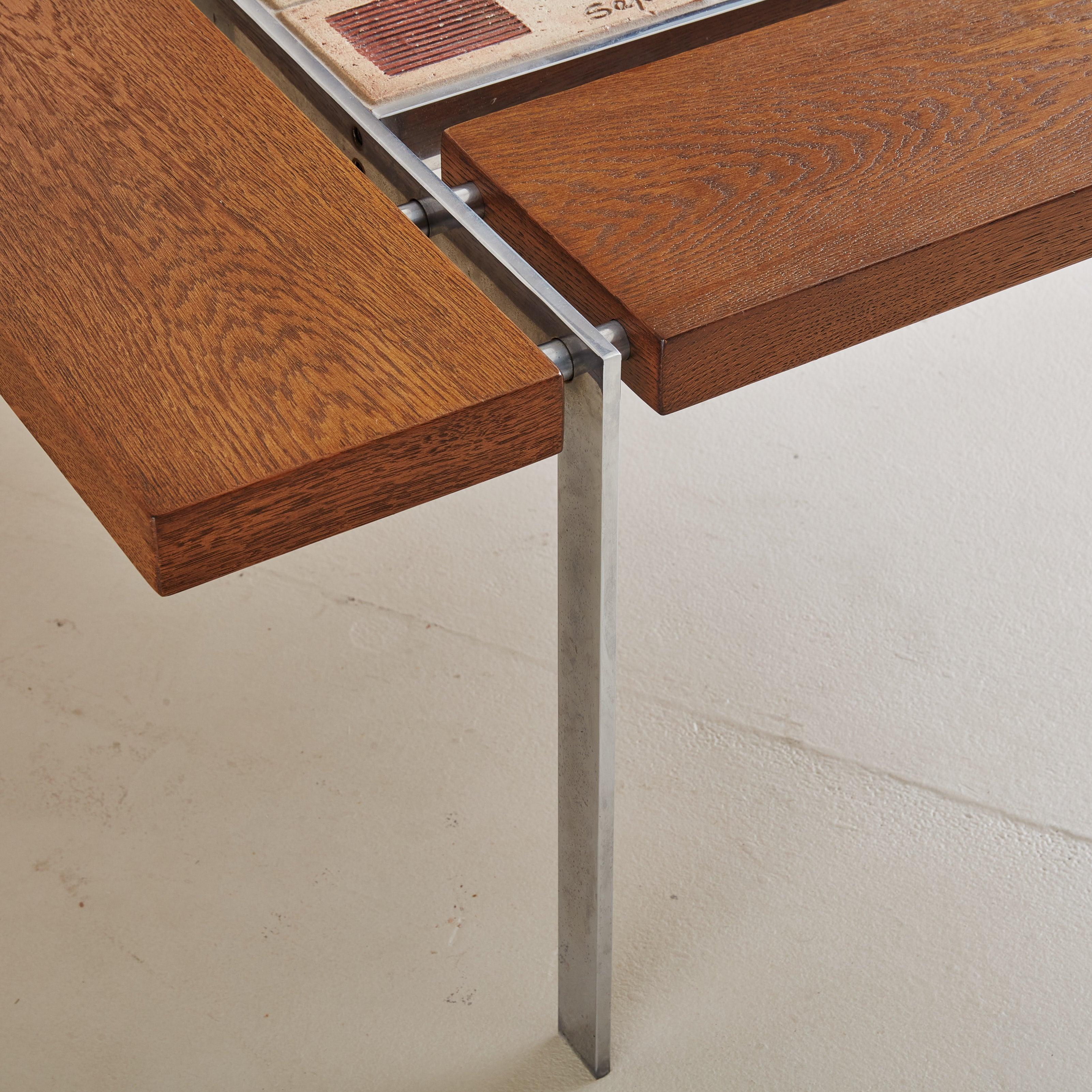 Wood + Ceramic Tile Coffee Table by Svend Aage Jessen & Sejer Pottery In Good Condition In Chicago, IL