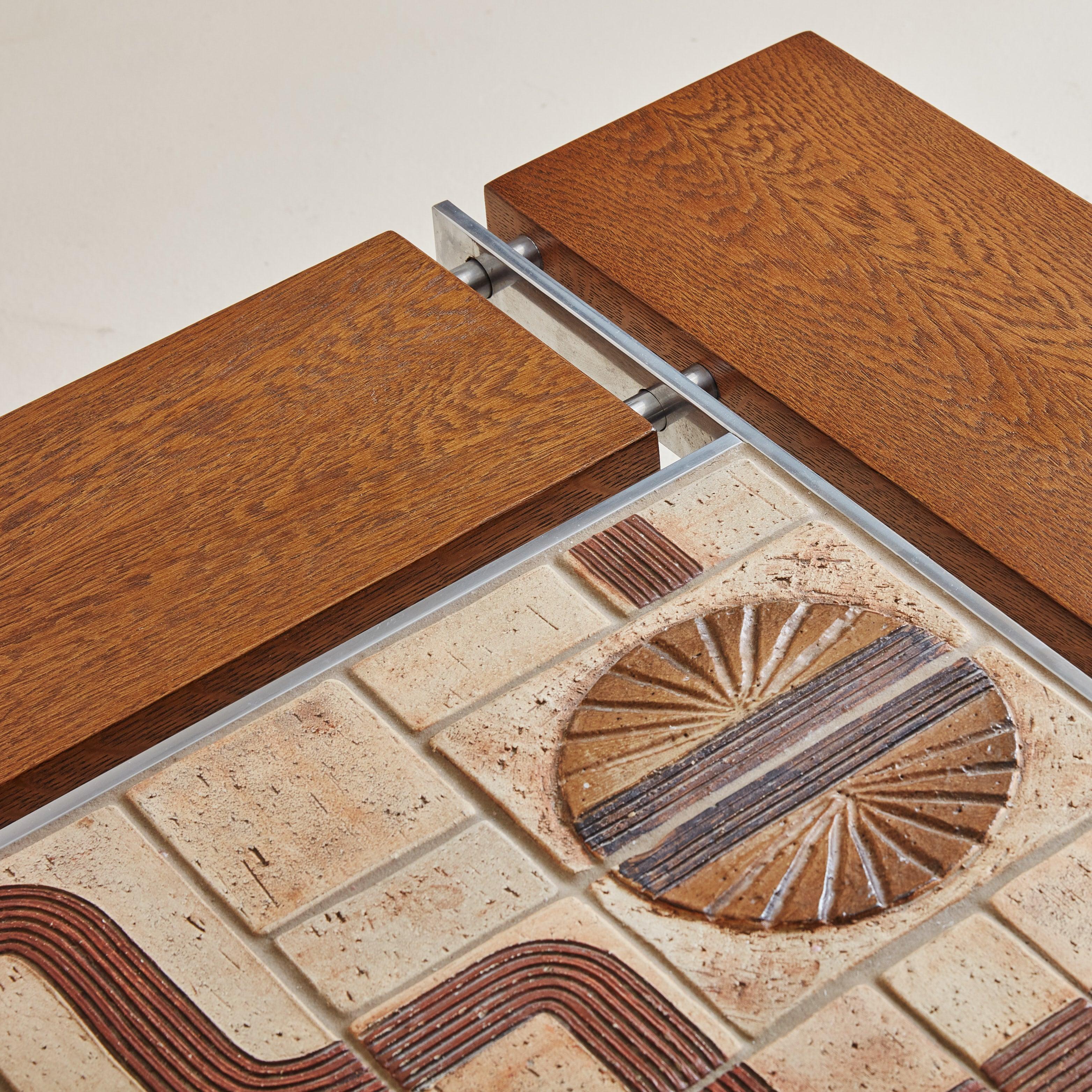 Mid-20th Century Wood + Ceramic Tile Coffee Table by Svend Aage Jessen & Sejer Pottery