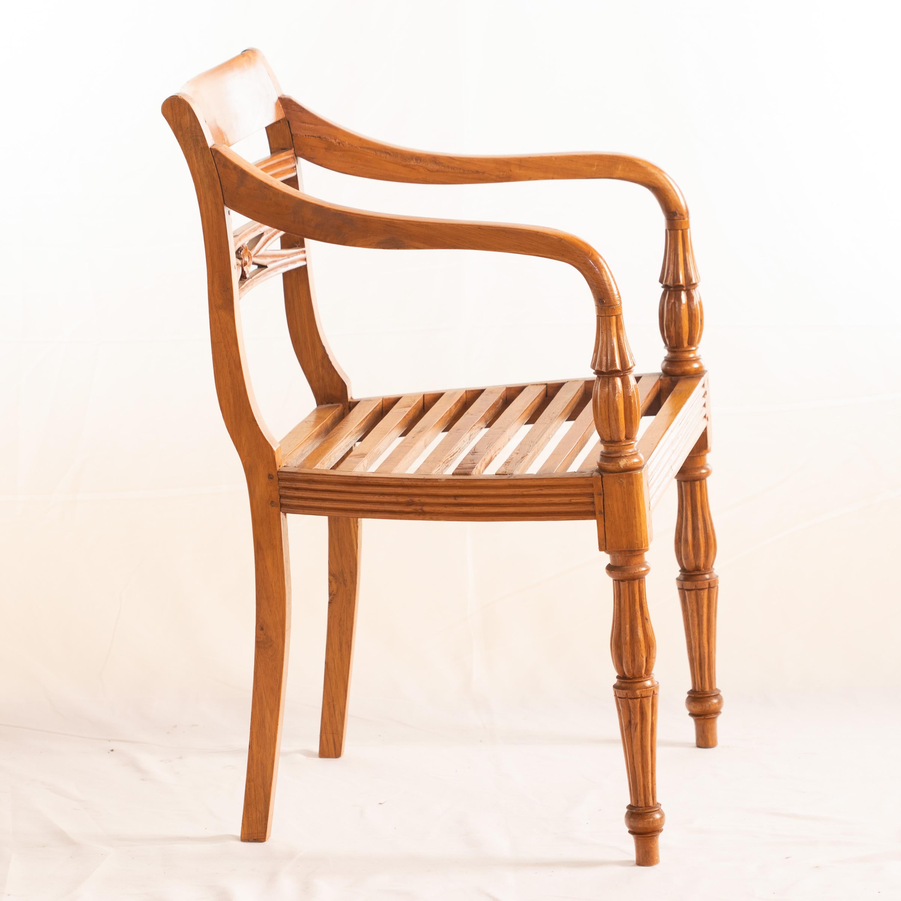 Chinese Export Wood Chair Light Brown Minimalist Carved Vintage Italian Wood Chair Furniture
