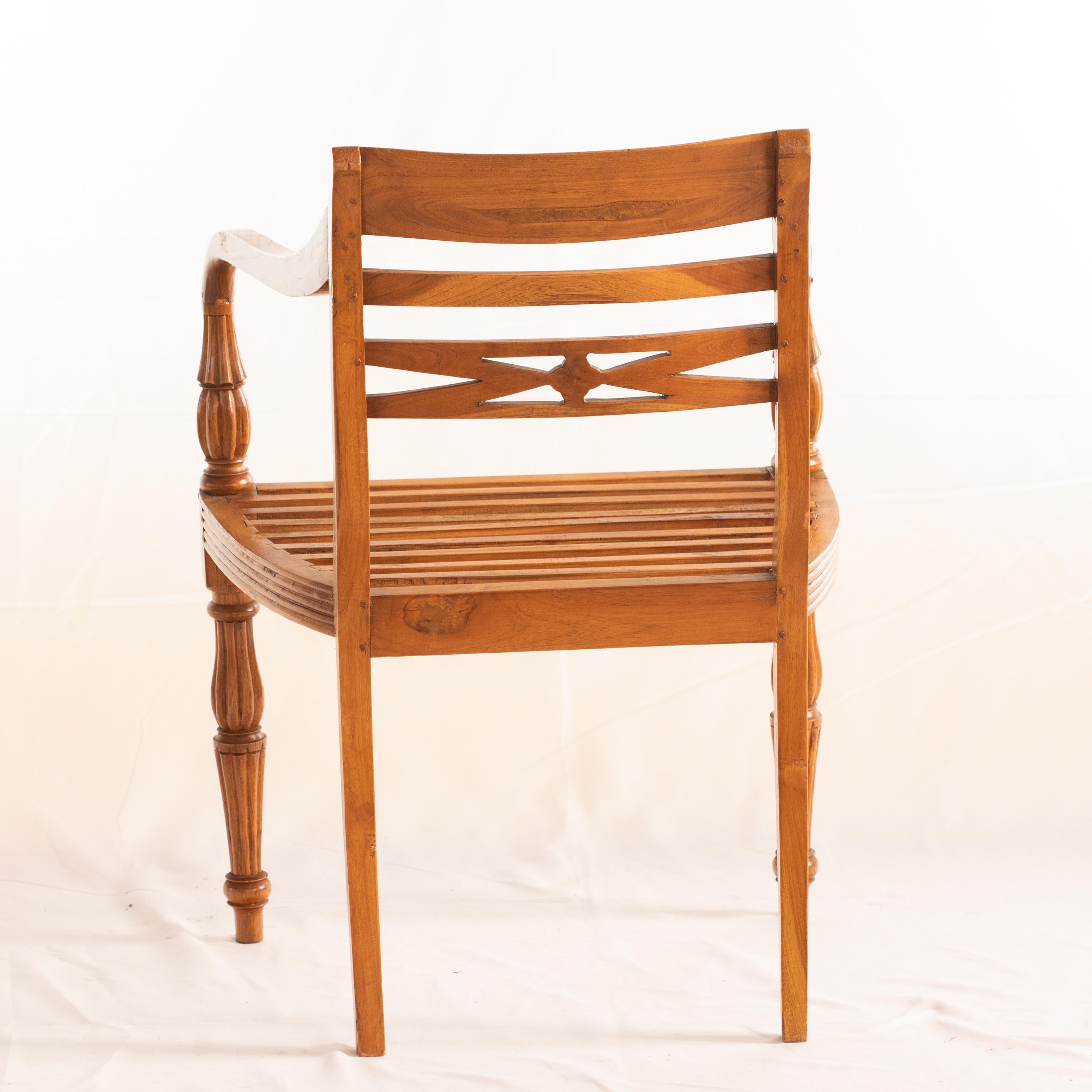 Hand-Carved Wood Chair Light Brown Minimalist Carved Vintage Italian Wood Chair Furniture