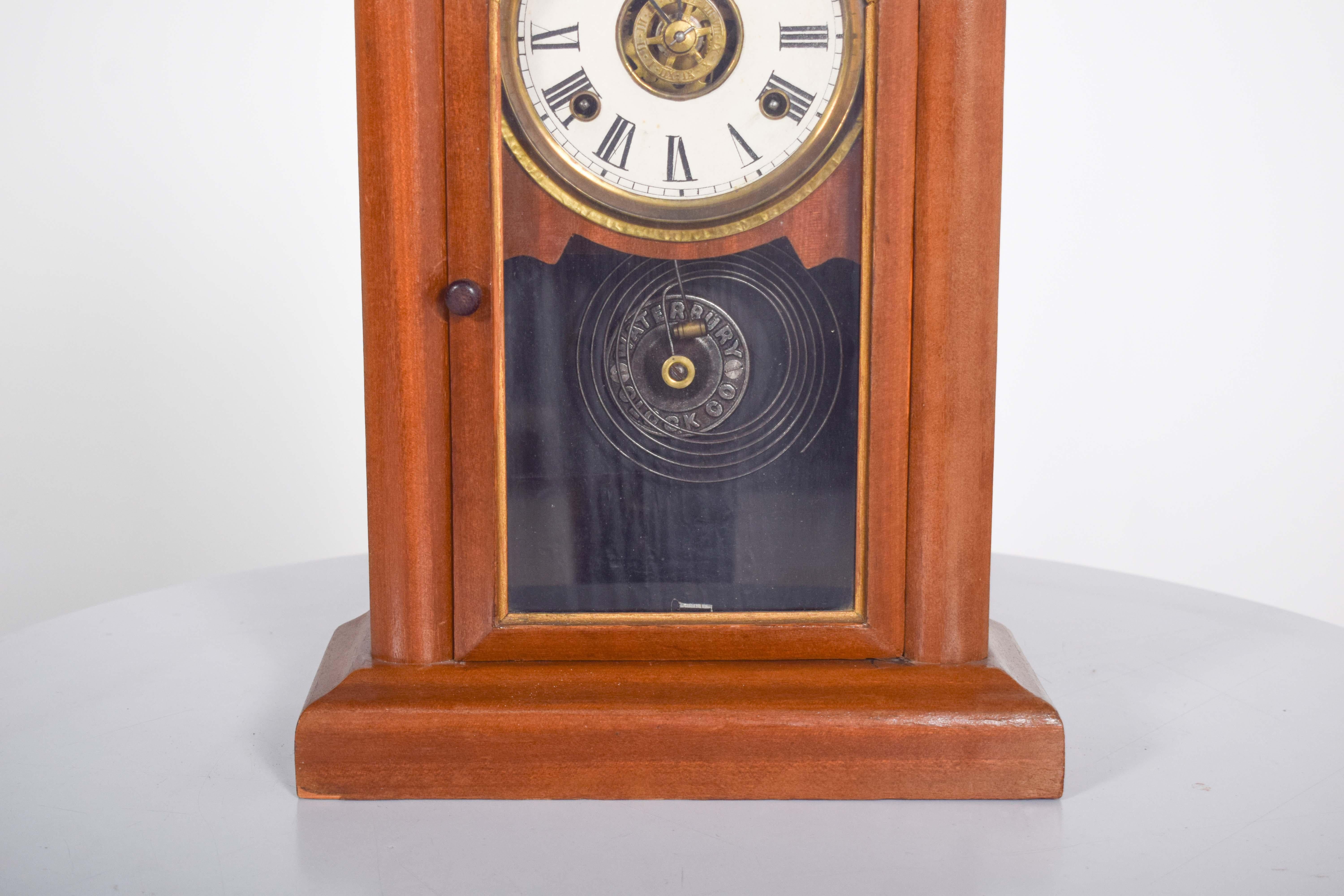 Rococo Wood Chapel Clock by Waterbury Clock CO, USA For Sale