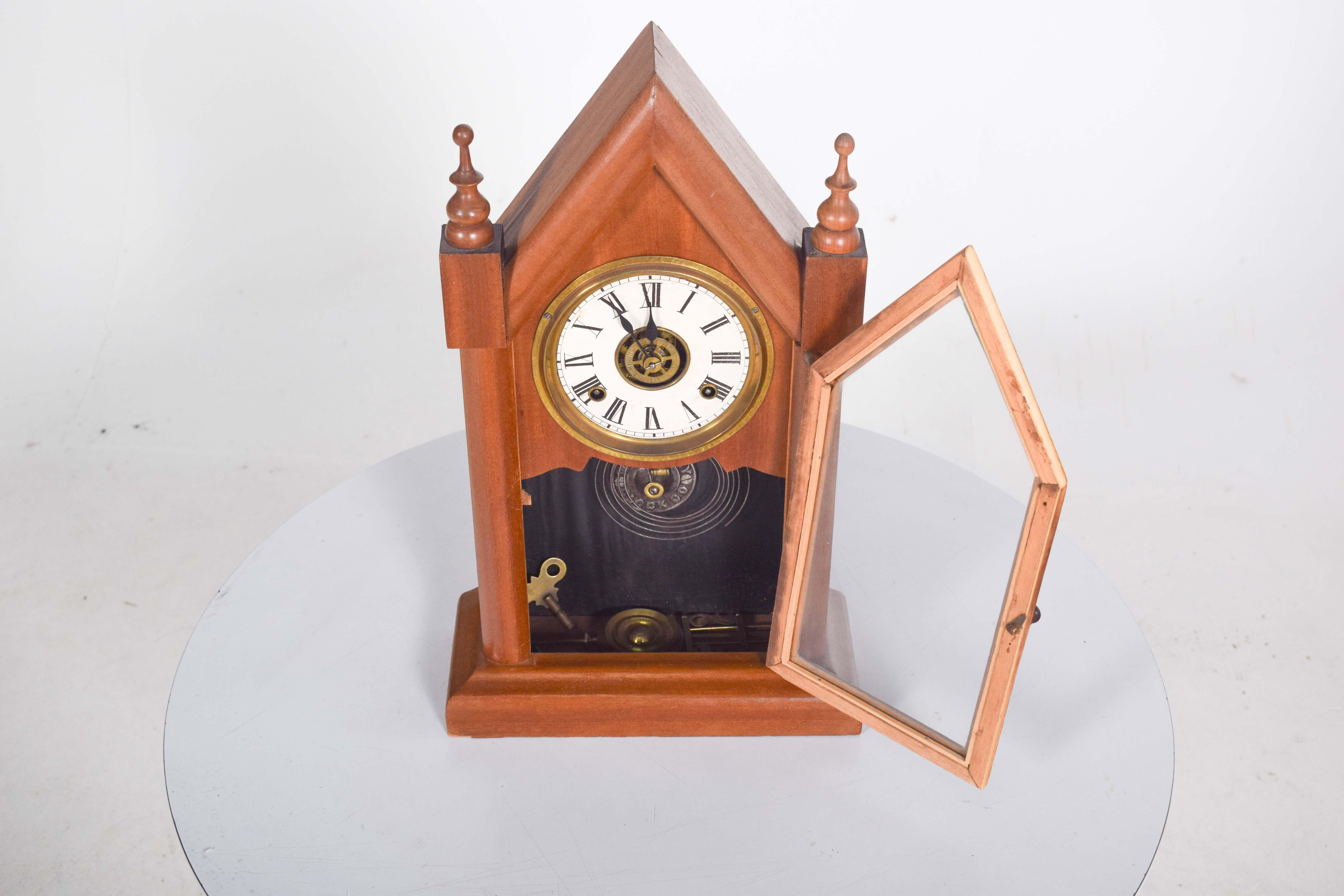 18th Century Wood Chapel Clock by Waterbury Clock CO, USA For Sale