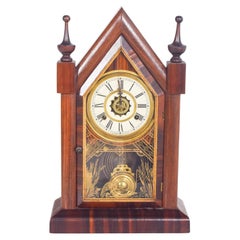 Horloge de chapelle en bois, fabriquée aux États-Unis par Waterbury Clock CO