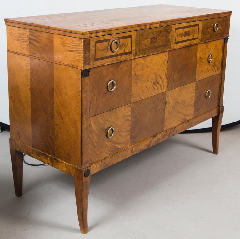 Wood Chest or Commode with Intarsia Veneer by Eduard Rasch for David Blomberg For Sale 2