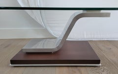 Wood, Chrome and Glass Coffee Table
