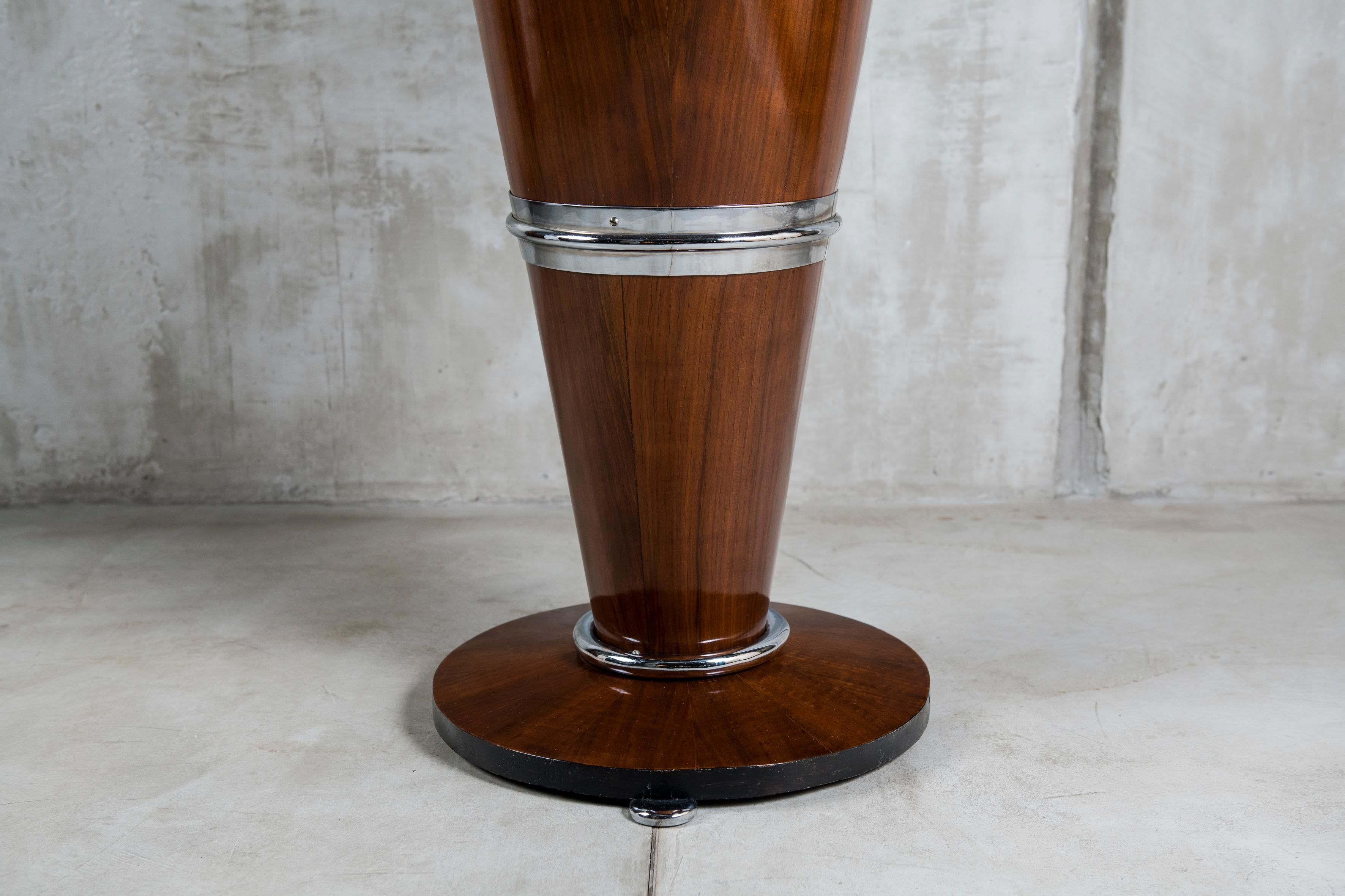 Wood, Chrome and Glass Table, Art Deco Period, France, circa 1930-1940 In Good Condition In Buenos Aires, Buenos Aires